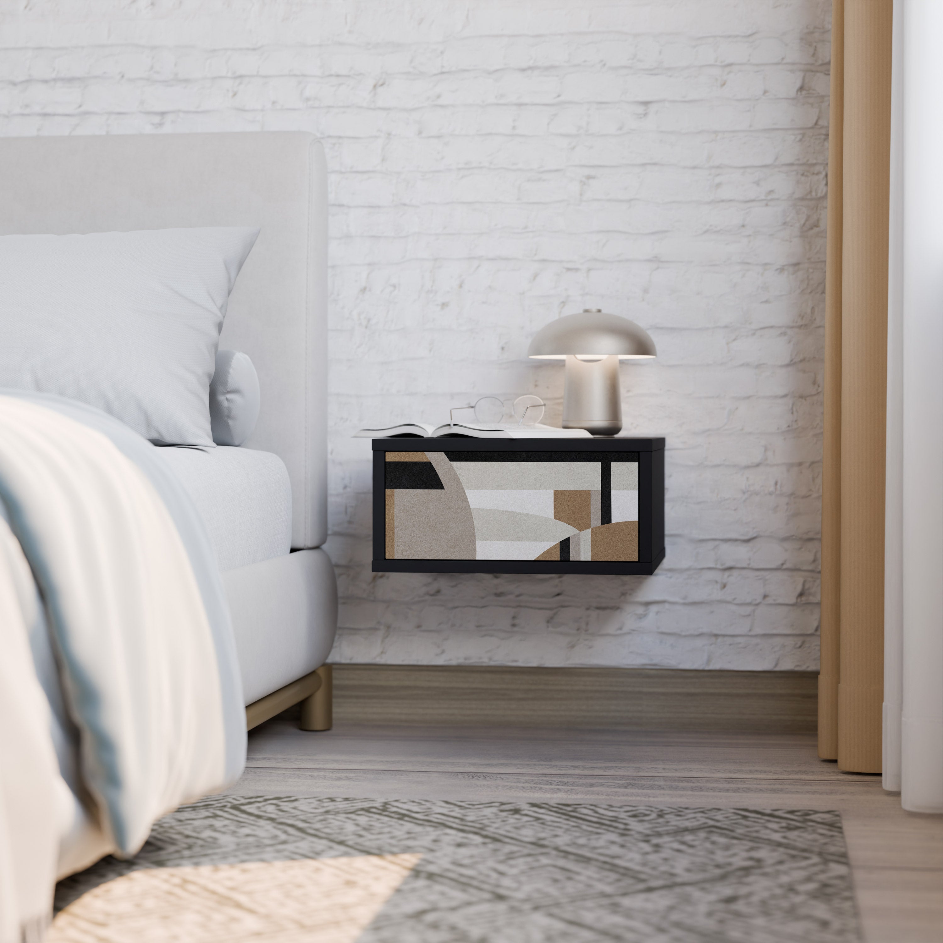 DELICATE MEMENTO Mesa de Cabeceira em Acabamento Preto