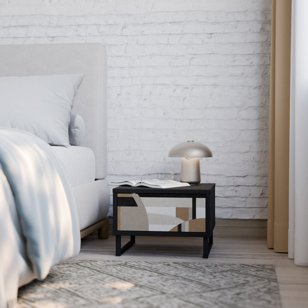 DELICATE MEMENTO Mesa de Cabeceira em Acabamento Preto