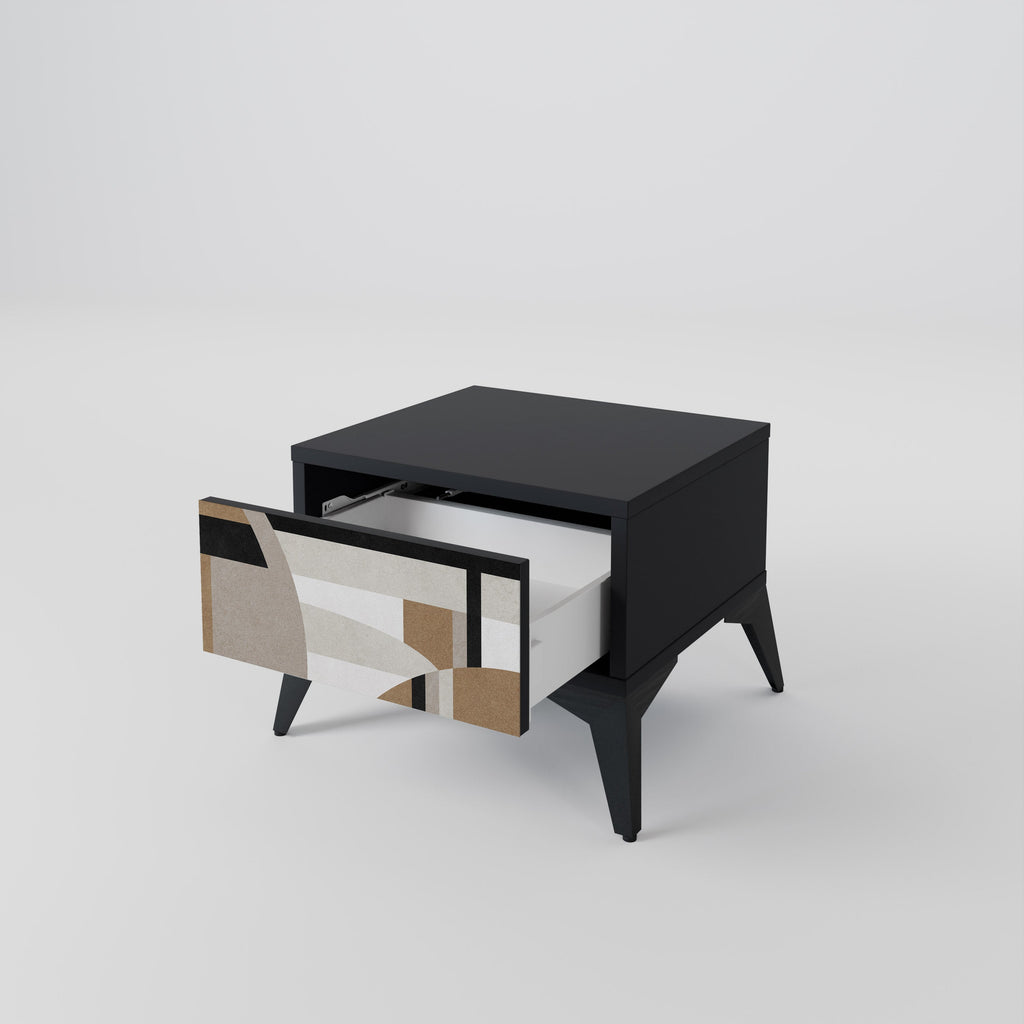 DELICATE MEMENTO Mesa de Cabeceira em Acabamento Preto