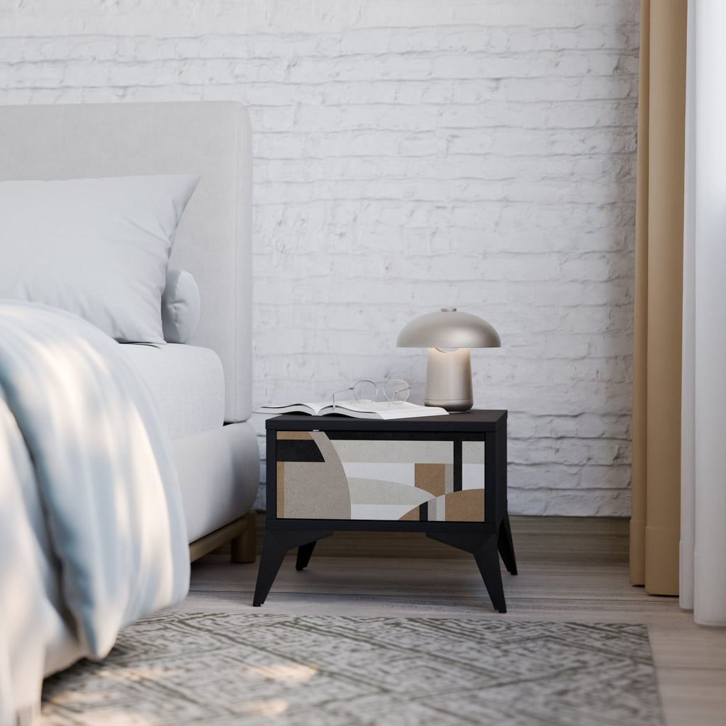 DELICATE MEMENTO Mesa de Cabeceira em Acabamento Preto