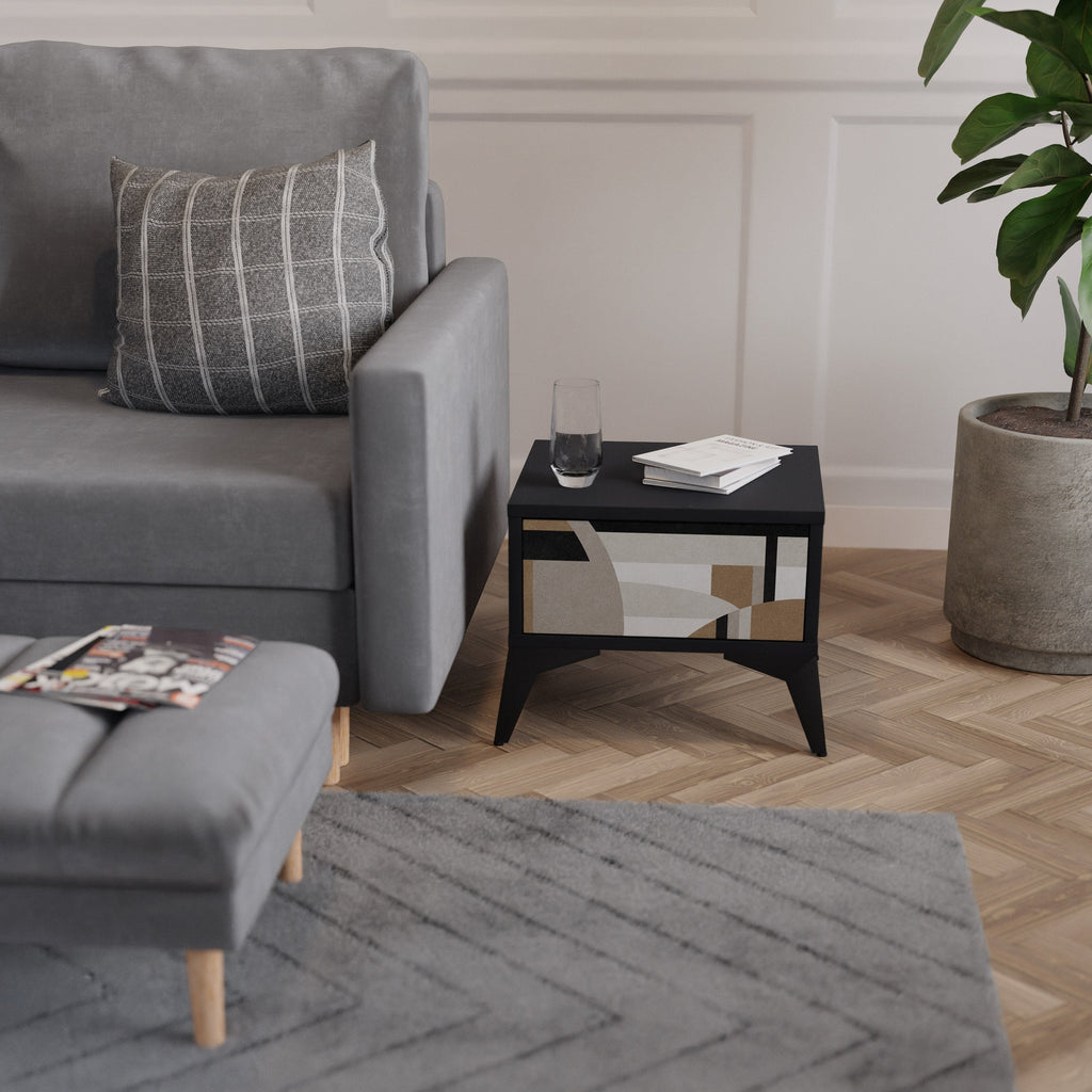 DELICATE MEMENTO Mesa de Cabeceira em Acabamento Preto