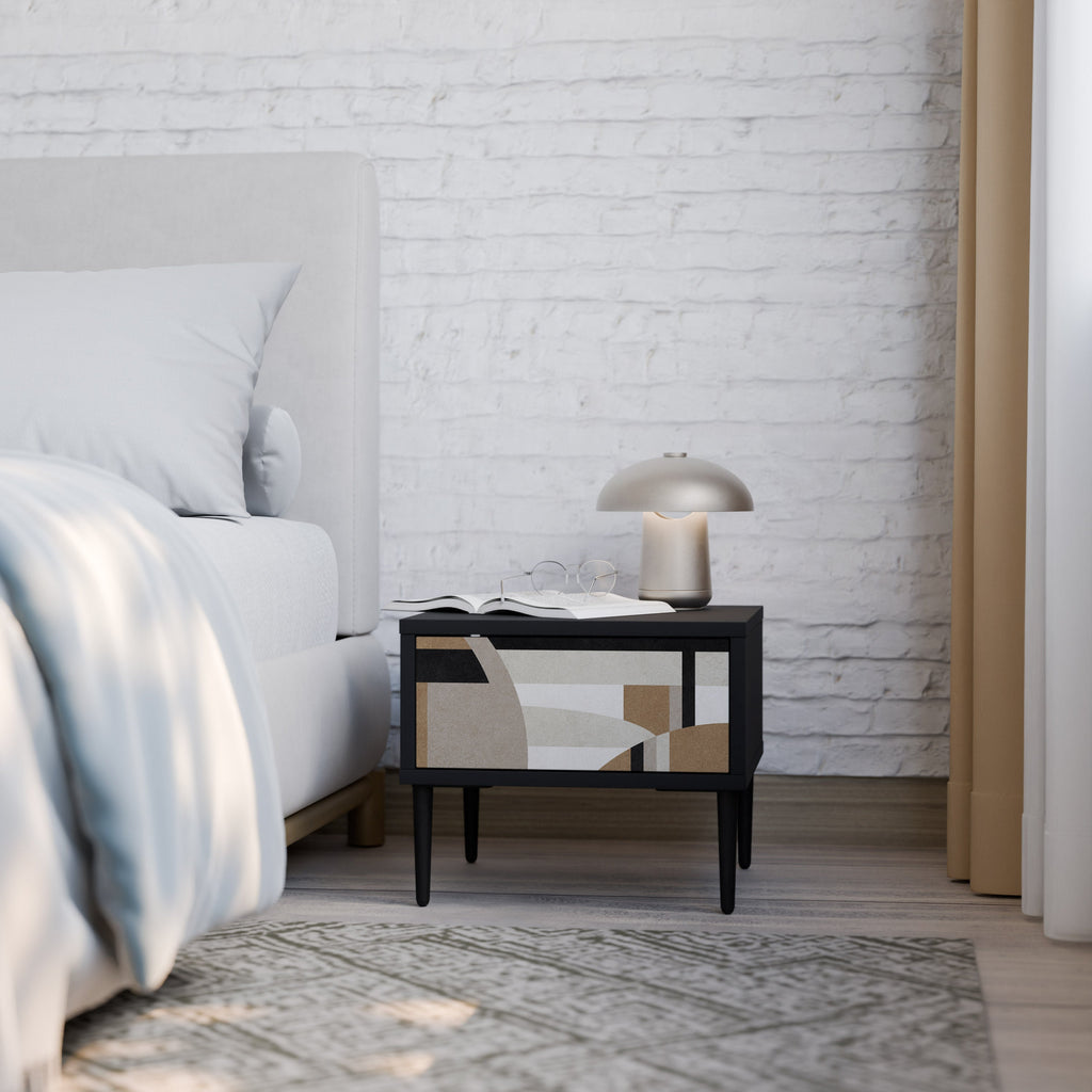 DELICATE MEMENTO Mesa de Cabeceira em Acabamento Preto