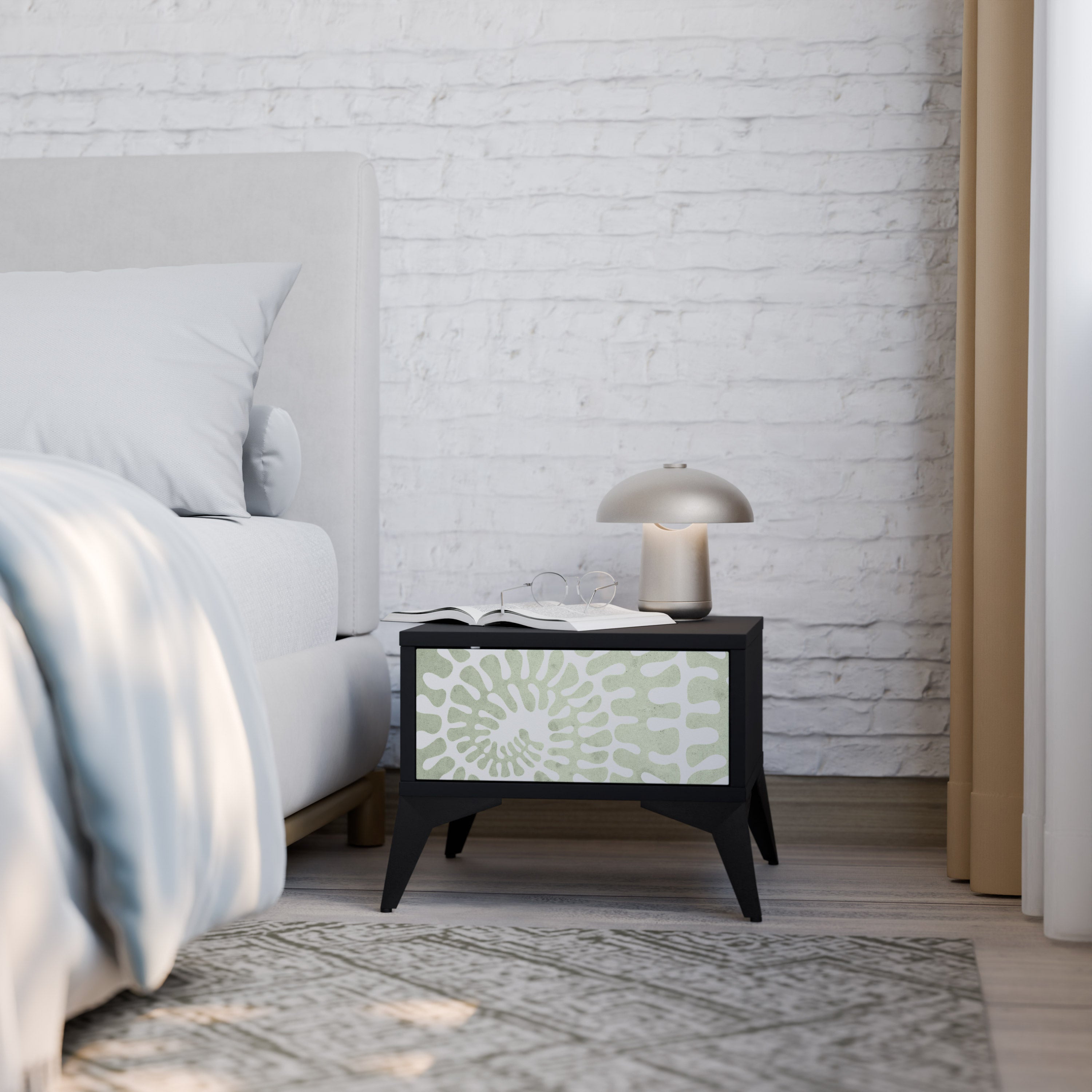 HELIX DANCE Mesa de Cabeceira em Acabamento Preto