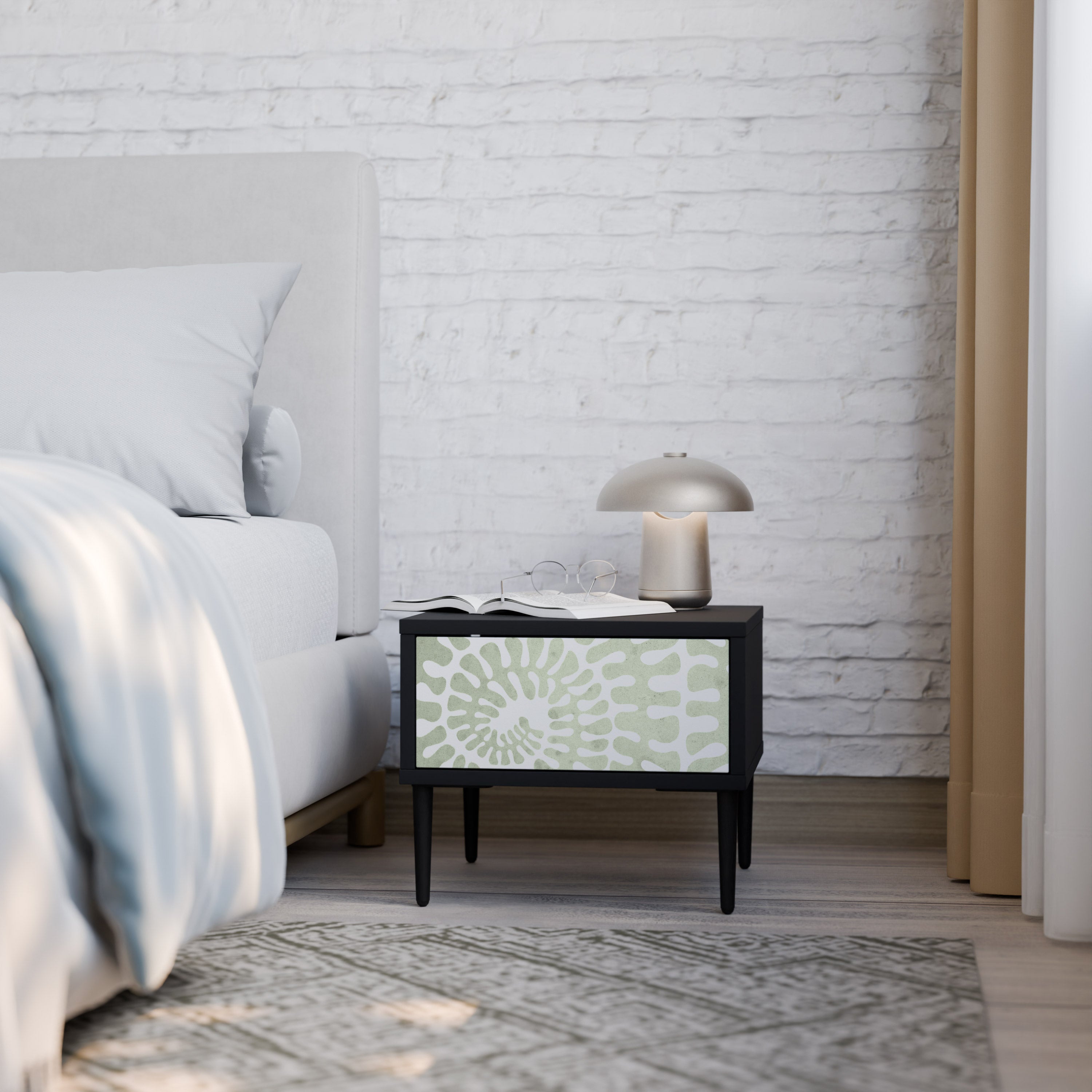 HELIX DANCE Mesa de Cabeceira em Acabamento Preto