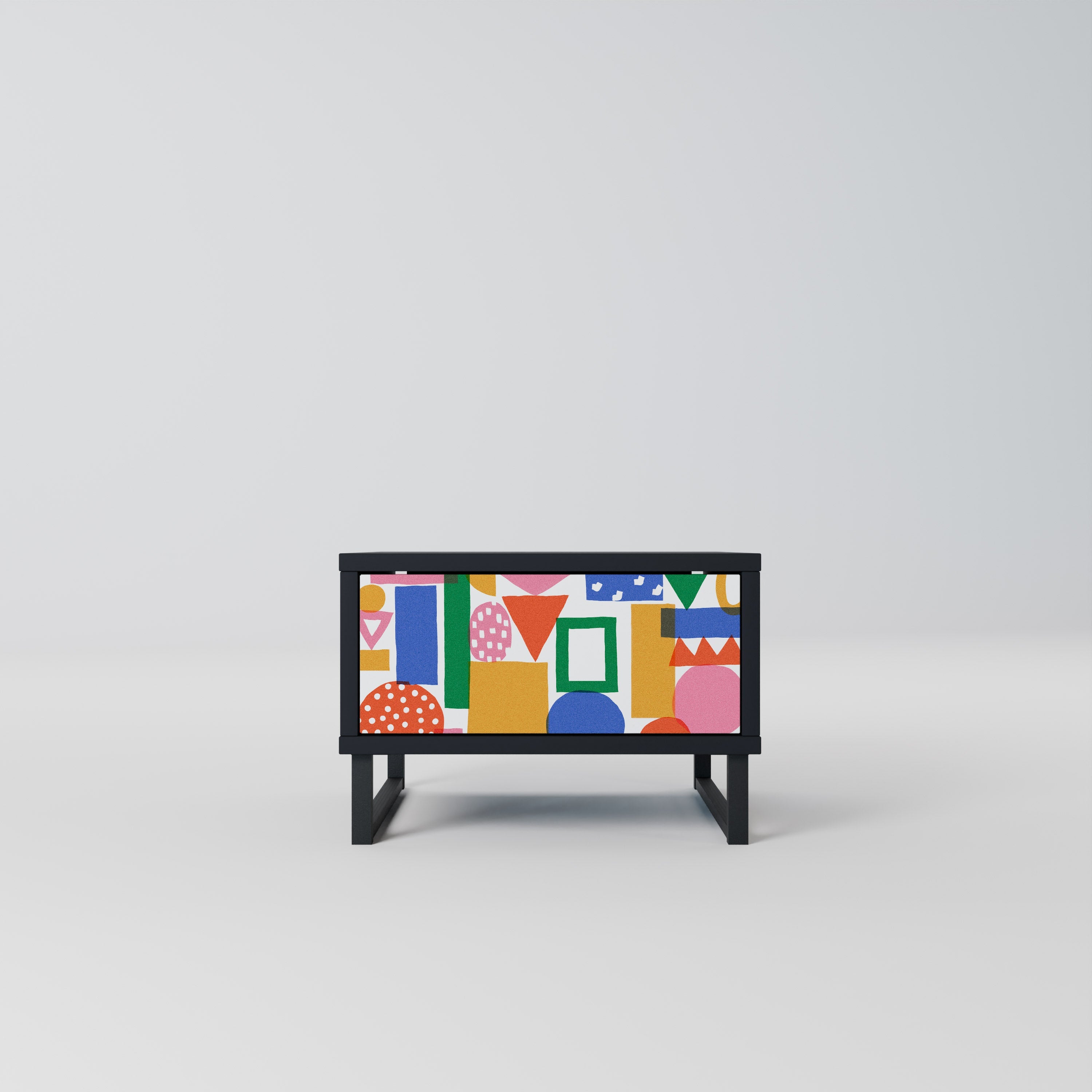 GEOMETRIC GLIMMER Mesa de Cabeceira em Acabamento Preto