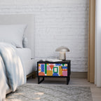 GEOMETRIC GLIMMER Mesa de Cabeceira em Acabamento Preto