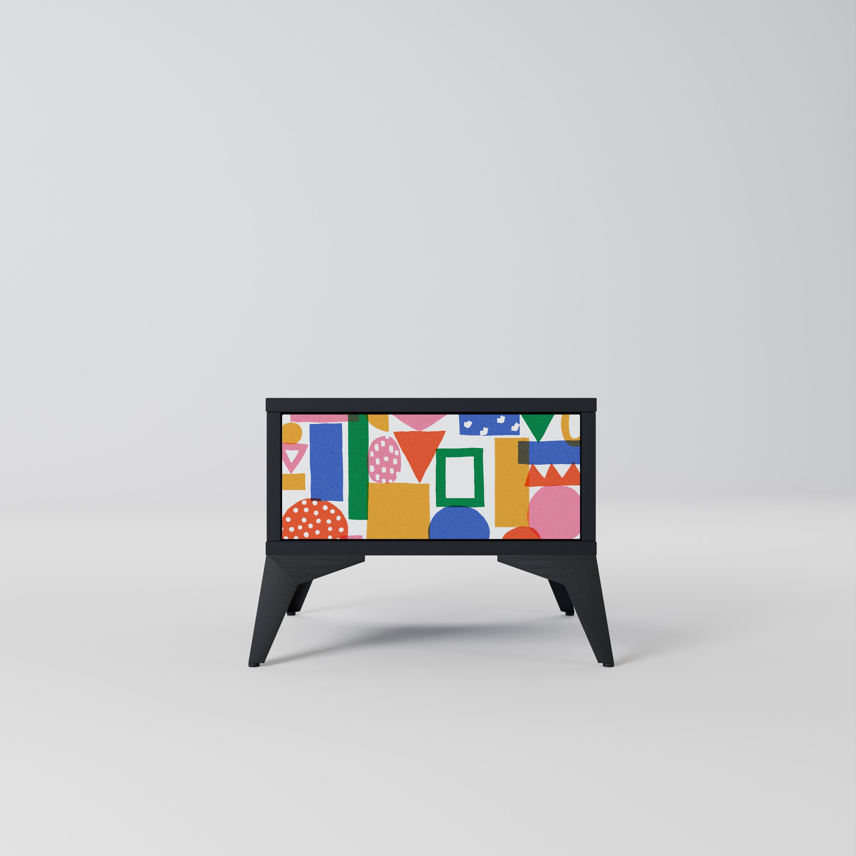 GEOMETRIC GLIMMER Mesa de Cabeceira em Acabamento Preto