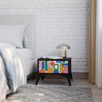 GEOMETRIC GLIMMER Mesa de Cabeceira em Acabamento Preto