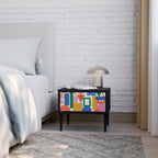 GEOMETRIC GLIMMER Mesa de Cabeceira em Acabamento Preto