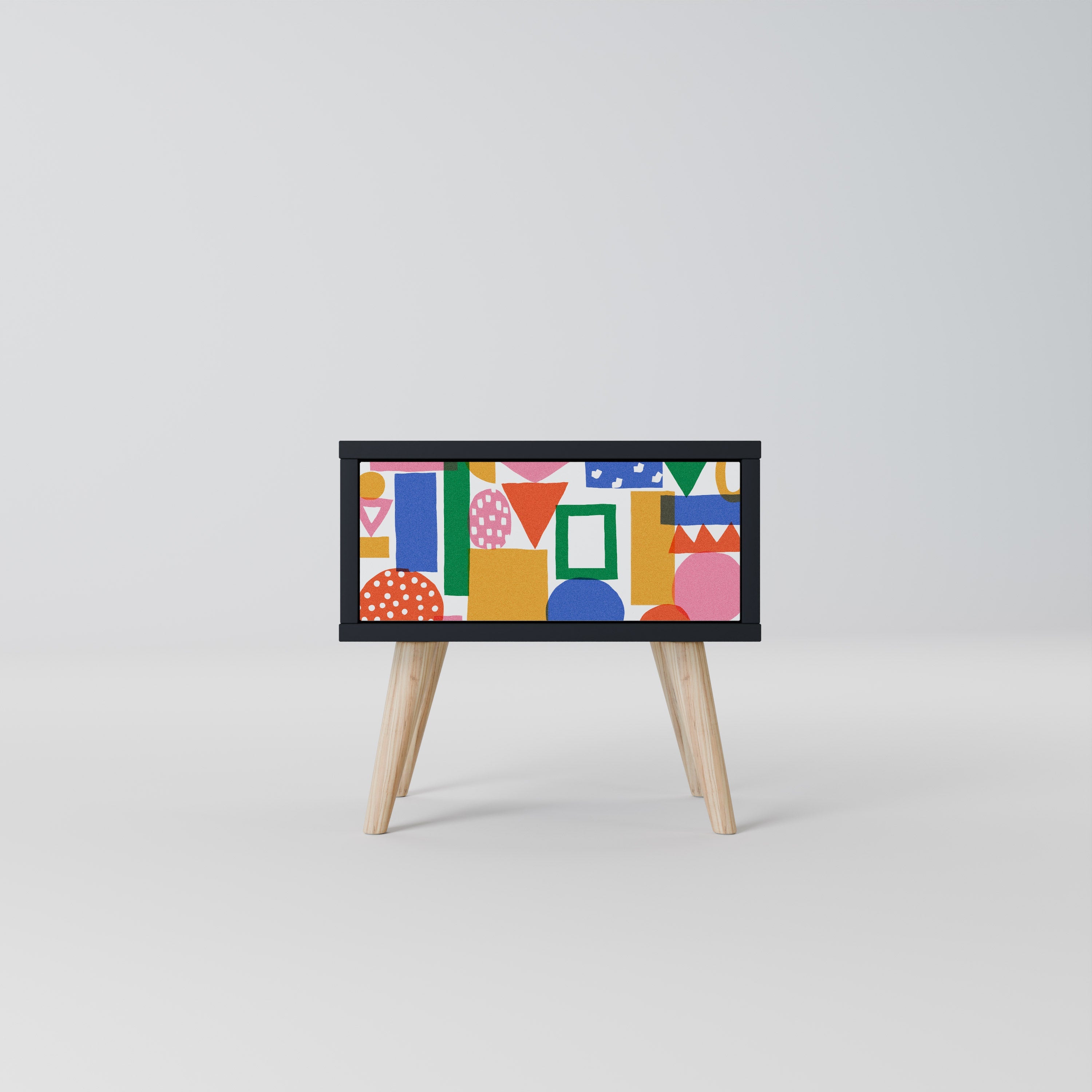 GEOMETRIC GLIMMER Mesa de Cabeceira em Acabamento Preto