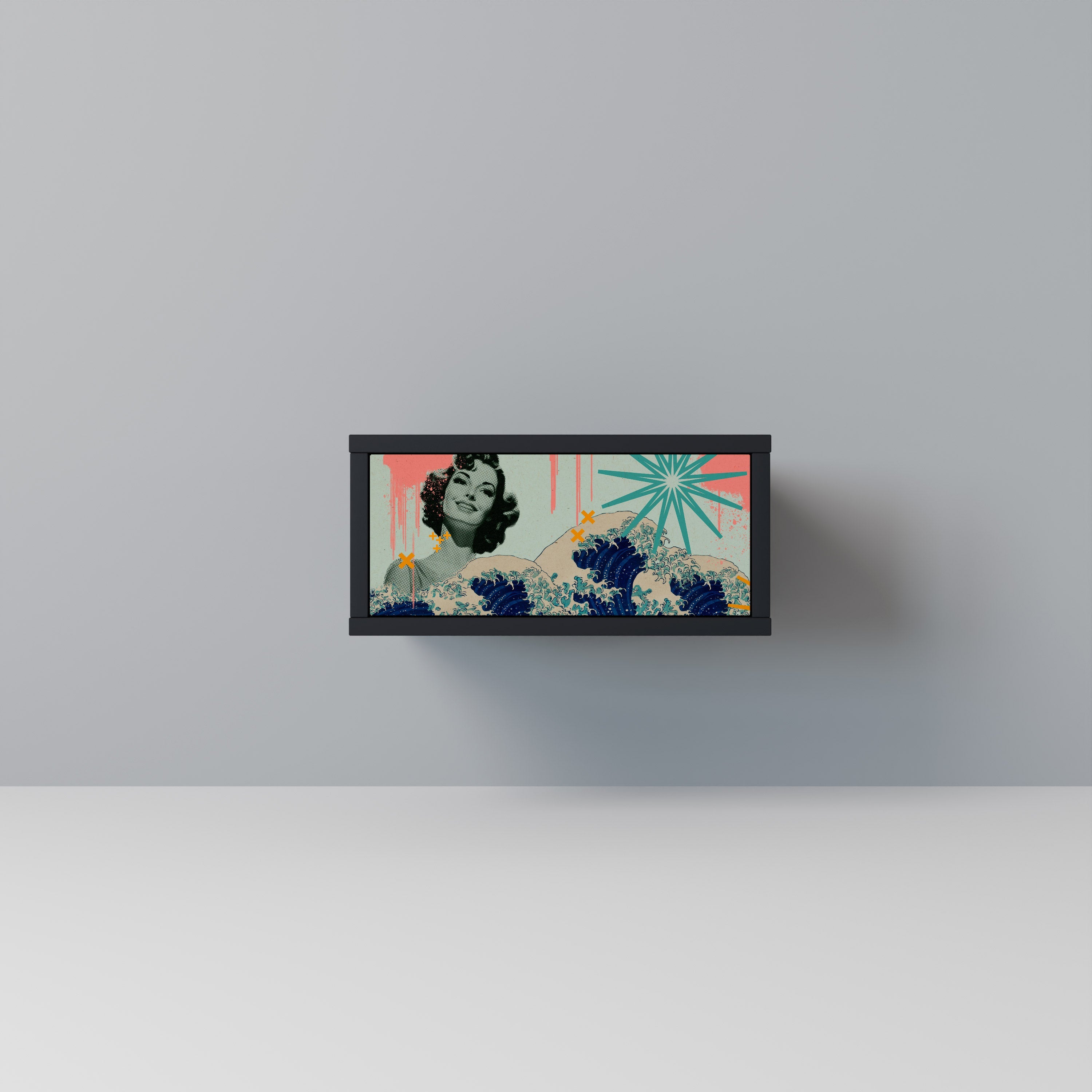 KANAGAWA BEAUTY Mesa de Cabeceira em Acabamento Preto