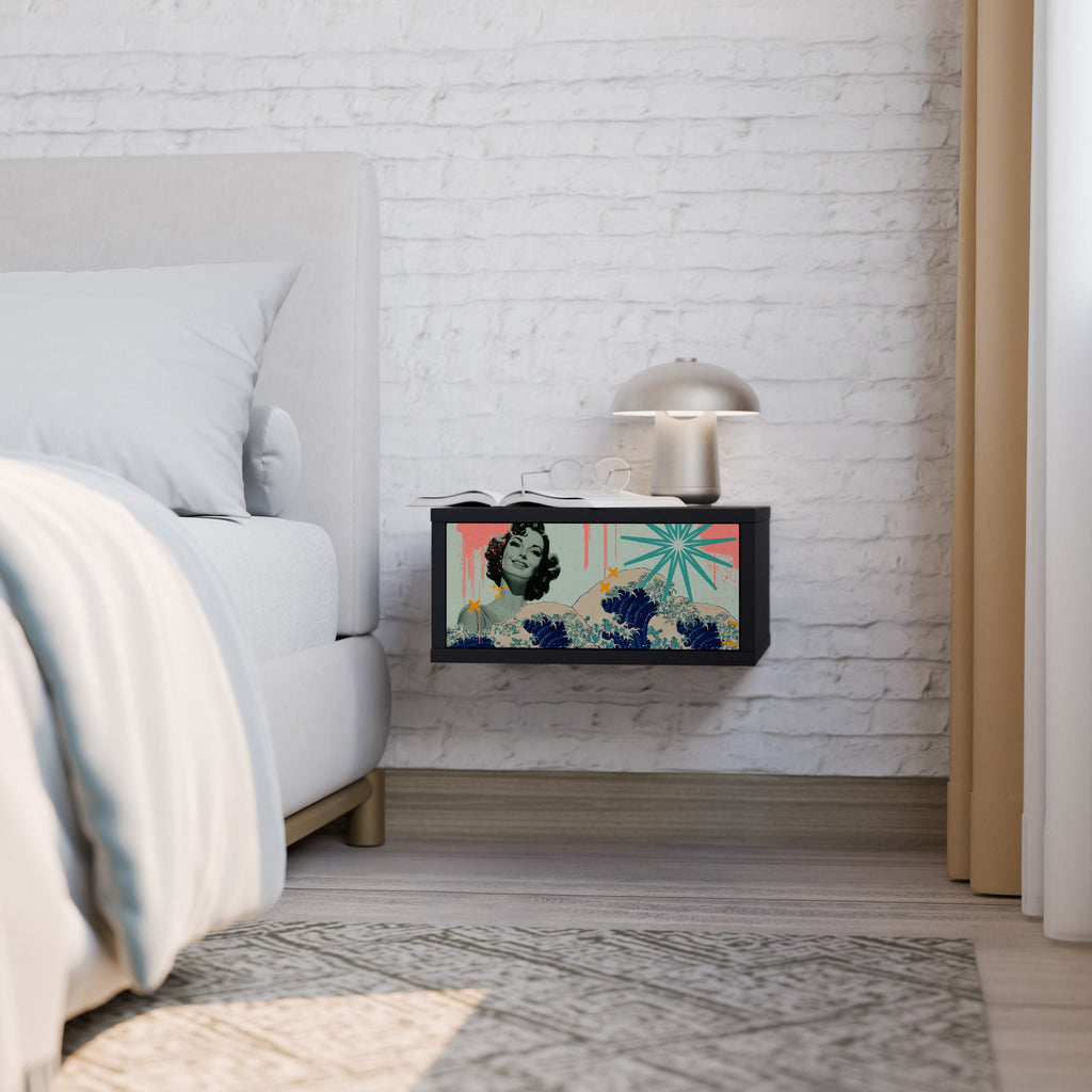 KANAGAWA BEAUTY Mesa de Cabeceira em Acabamento Preto