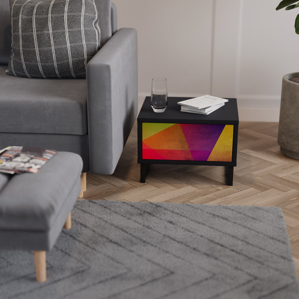 VIVID GEOMETRY Mesa de Cabeceira em Acabamento Preto