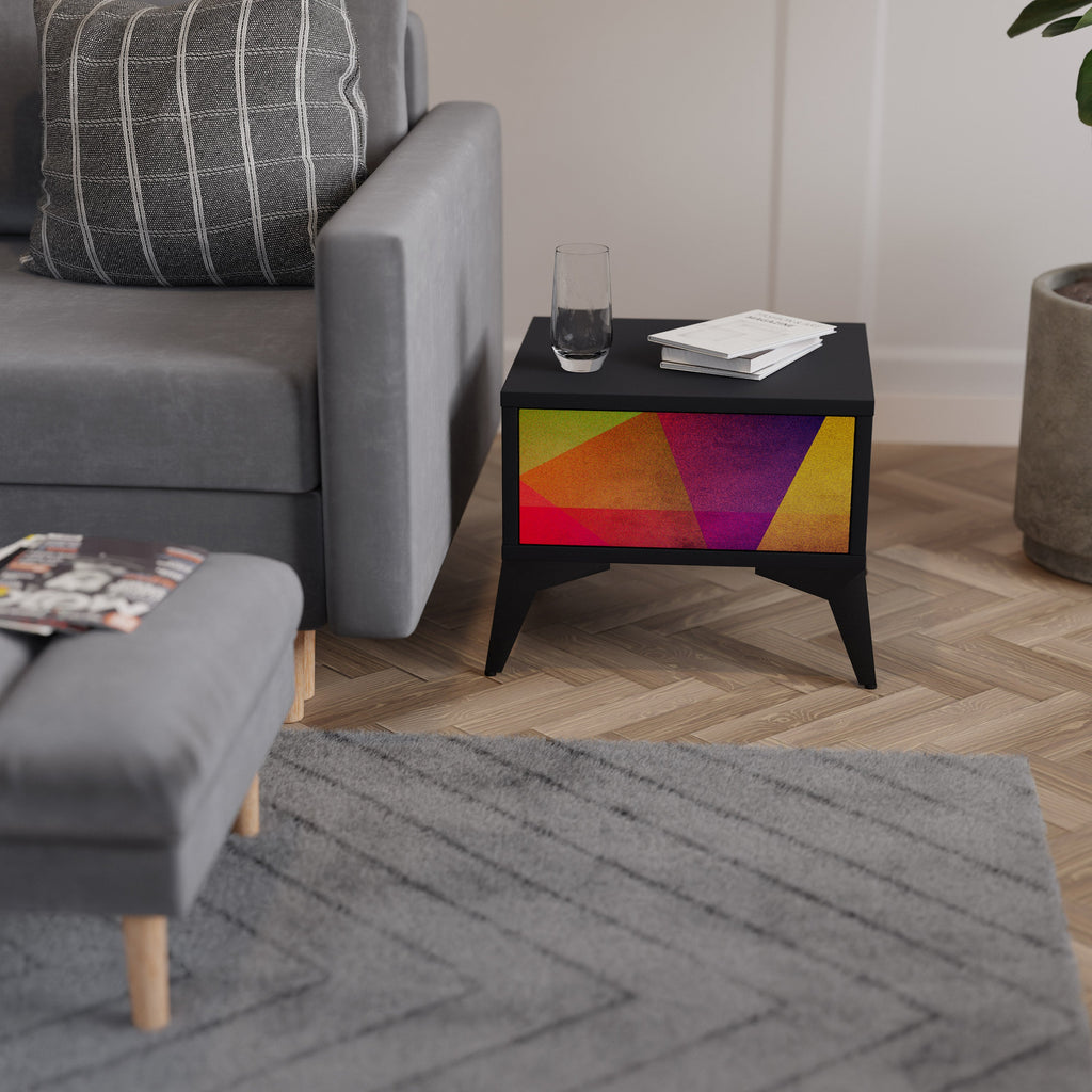 VIVID GEOMETRY Mesa de Cabeceira em Acabamento Preto