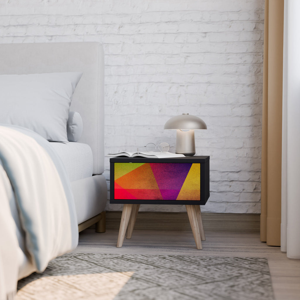 VIVID GEOMETRY Mesa de Cabeceira em Acabamento Preto