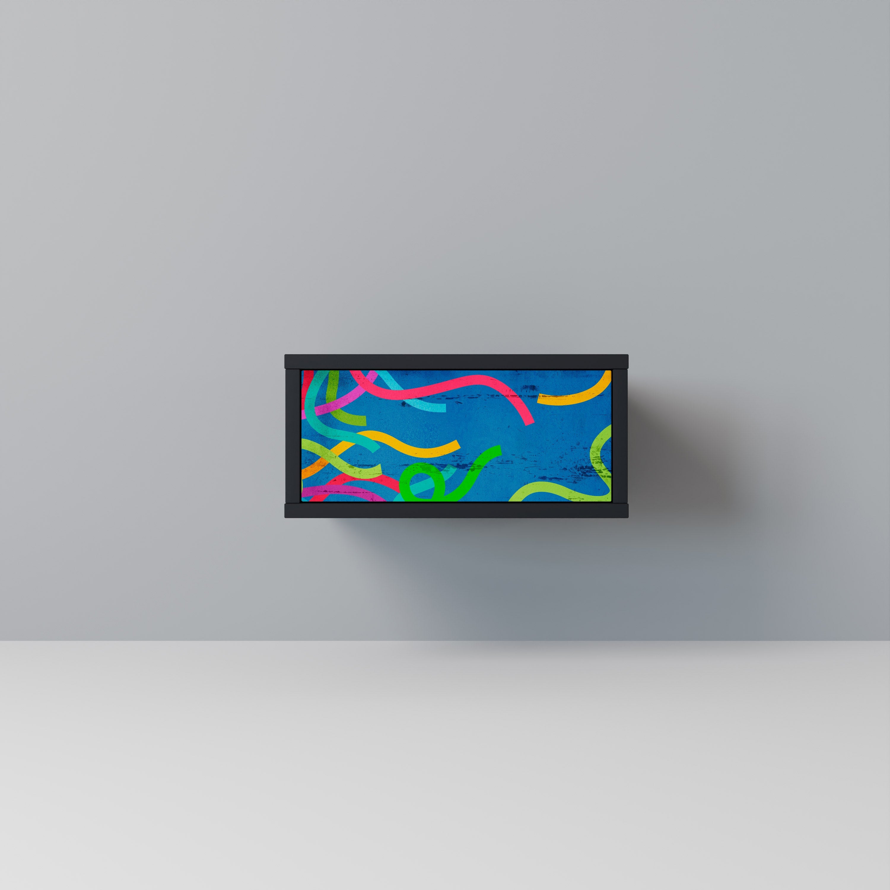 STREAMER TANGLE Mesa de Cabeceira em Acabamento Preto