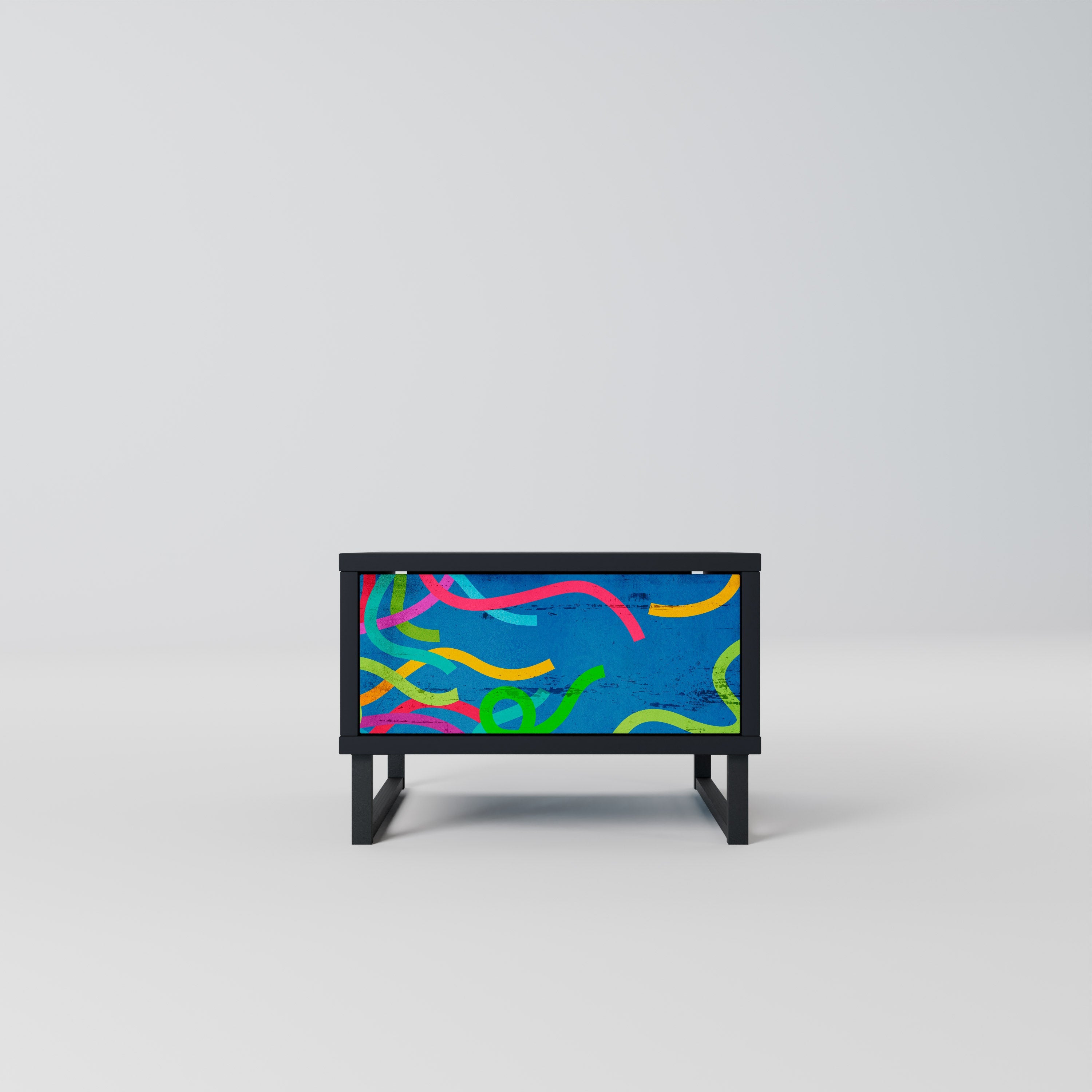 STREAMER TANGLE Mesa de Cabeceira em Acabamento Preto