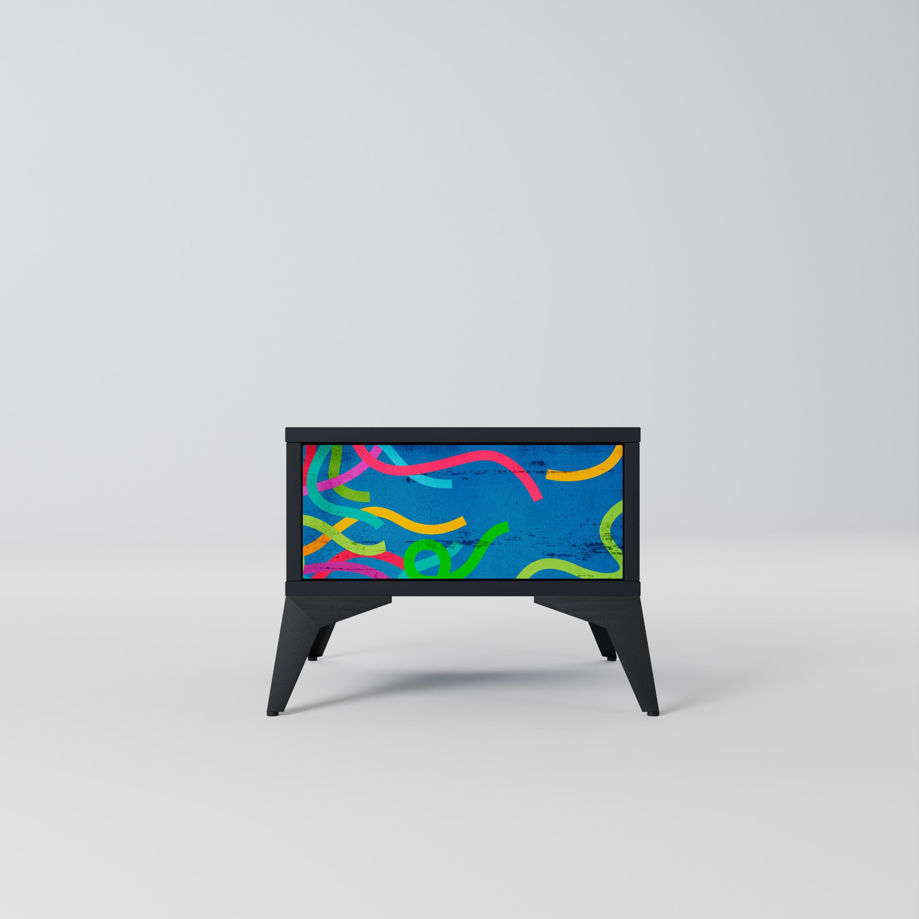 STREAMER TANGLE Mesa de Cabeceira em Acabamento Preto