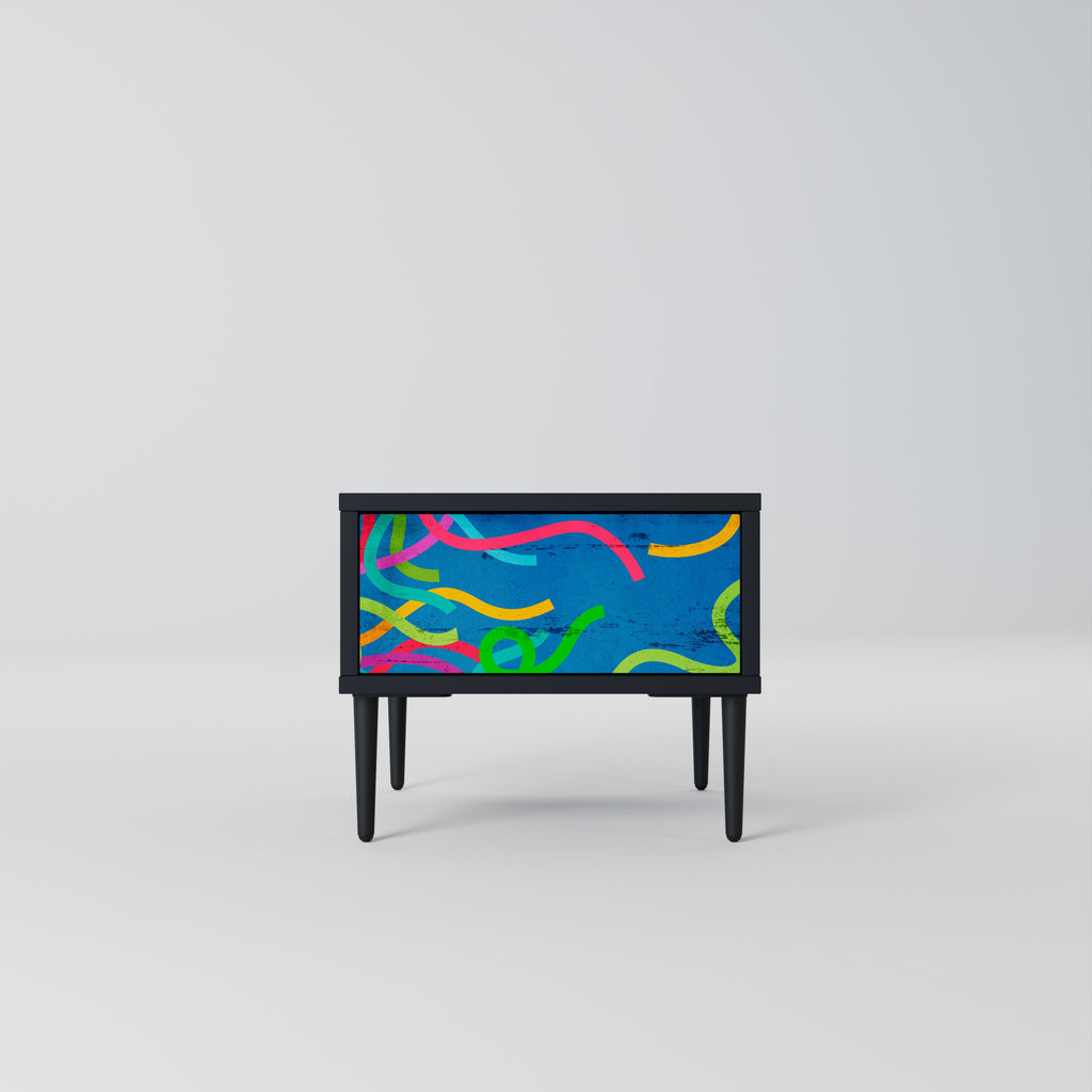 STREAMER TANGLE Mesa de Cabeceira em Acabamento Preto