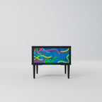 STREAMER TANGLE Mesa de Cabeceira em Acabamento Preto