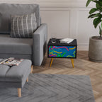 STREAMER TANGLE Mesa de Cabeceira em Acabamento Preto