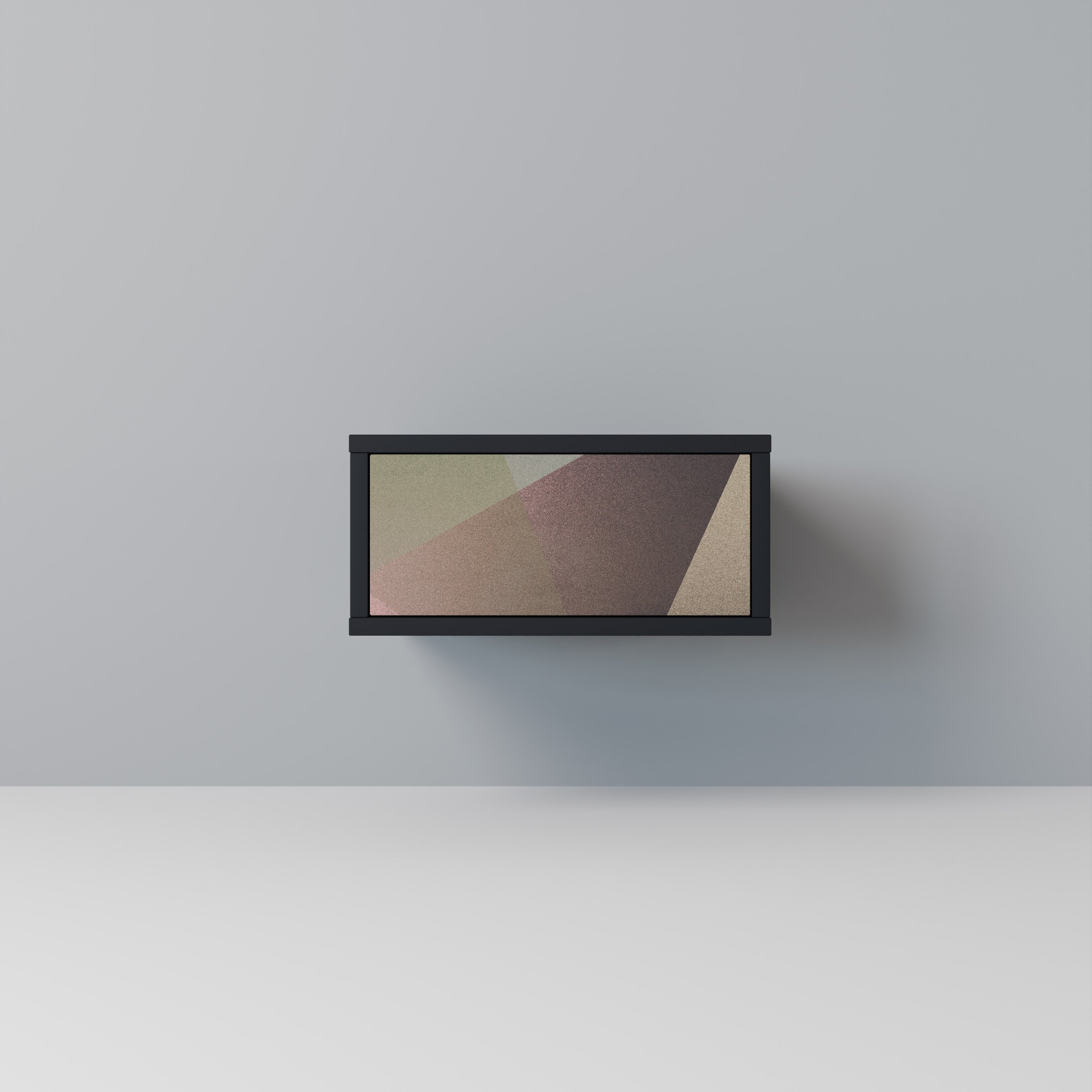 BEIGE GEOMETRY Mesa de Cabeceira em Acabamento Preto