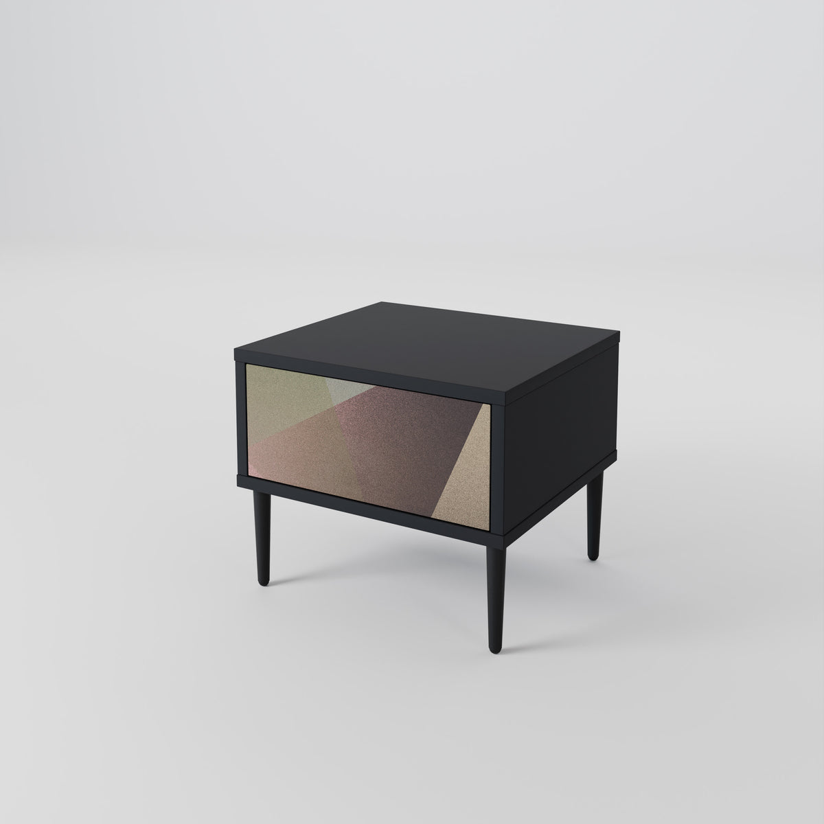 BEIGE GEOMETRY Mesa de Cabeceira com Gaveta