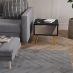 BEIGE GEOMETRY Mesa de Cabeceira em Acabamento Preto