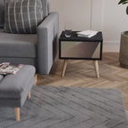 BEIGE GEOMETRY Mesa de Cabeceira em Acabamento Preto