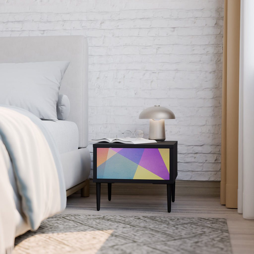 BRIGHT GEOMETRY Mesa de Cabeceira em Acabamento Preto