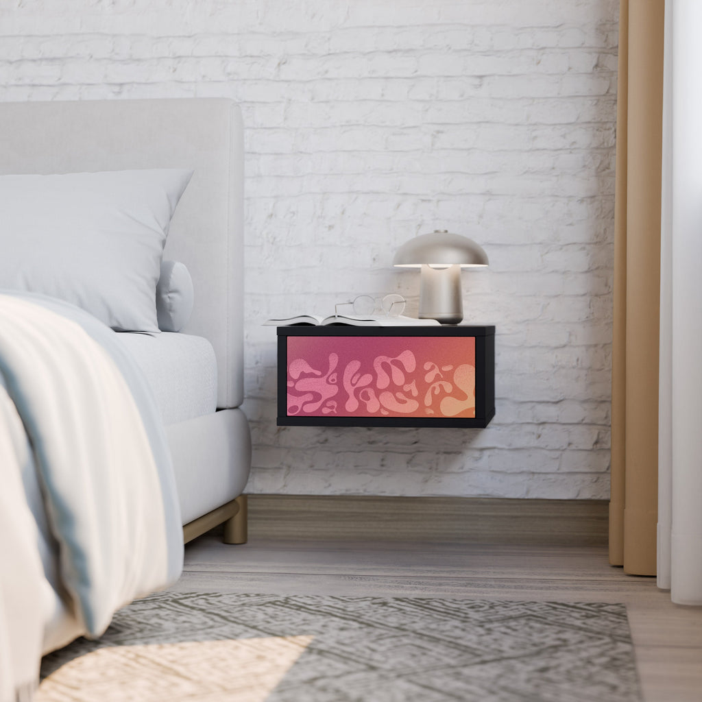 IRREGULAR PINK Mesa de Cabeceira em Acabamento Preto