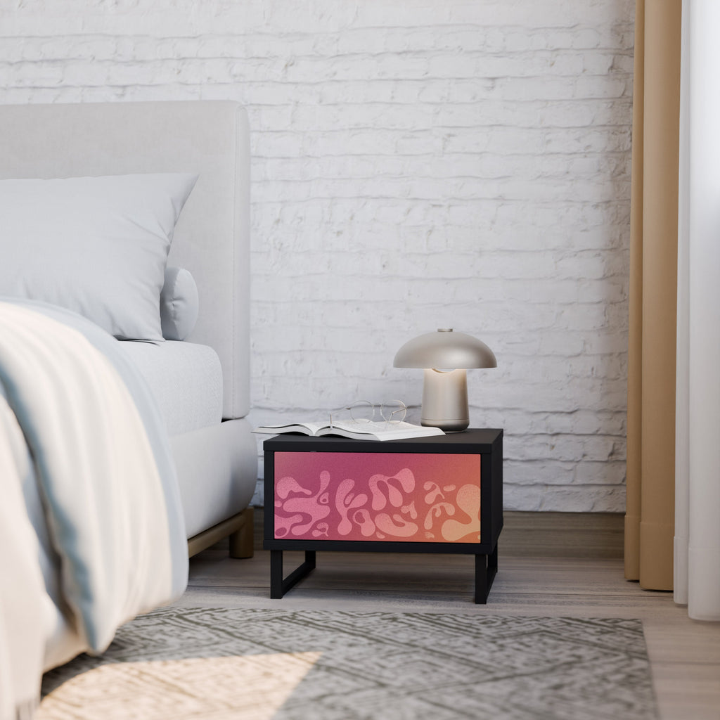 IRREGULAR PINK Mesa de Cabeceira em Acabamento Preto