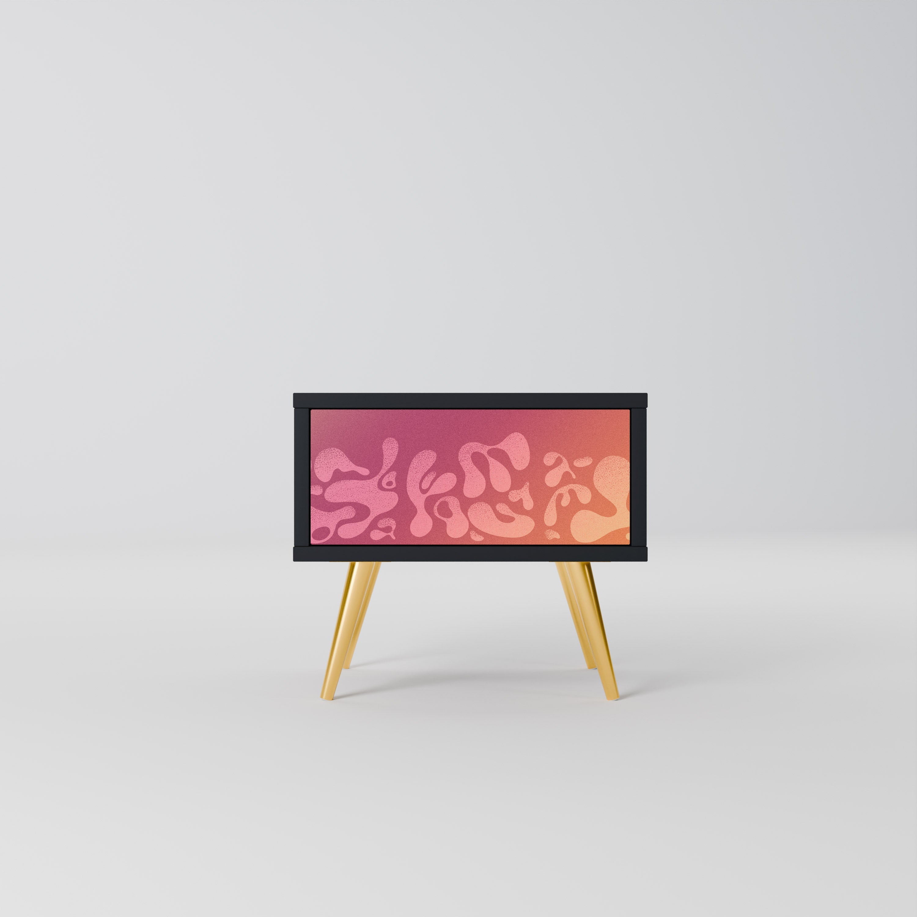 IRREGULAR PINK Mesa de Cabeceira em Acabamento Preto