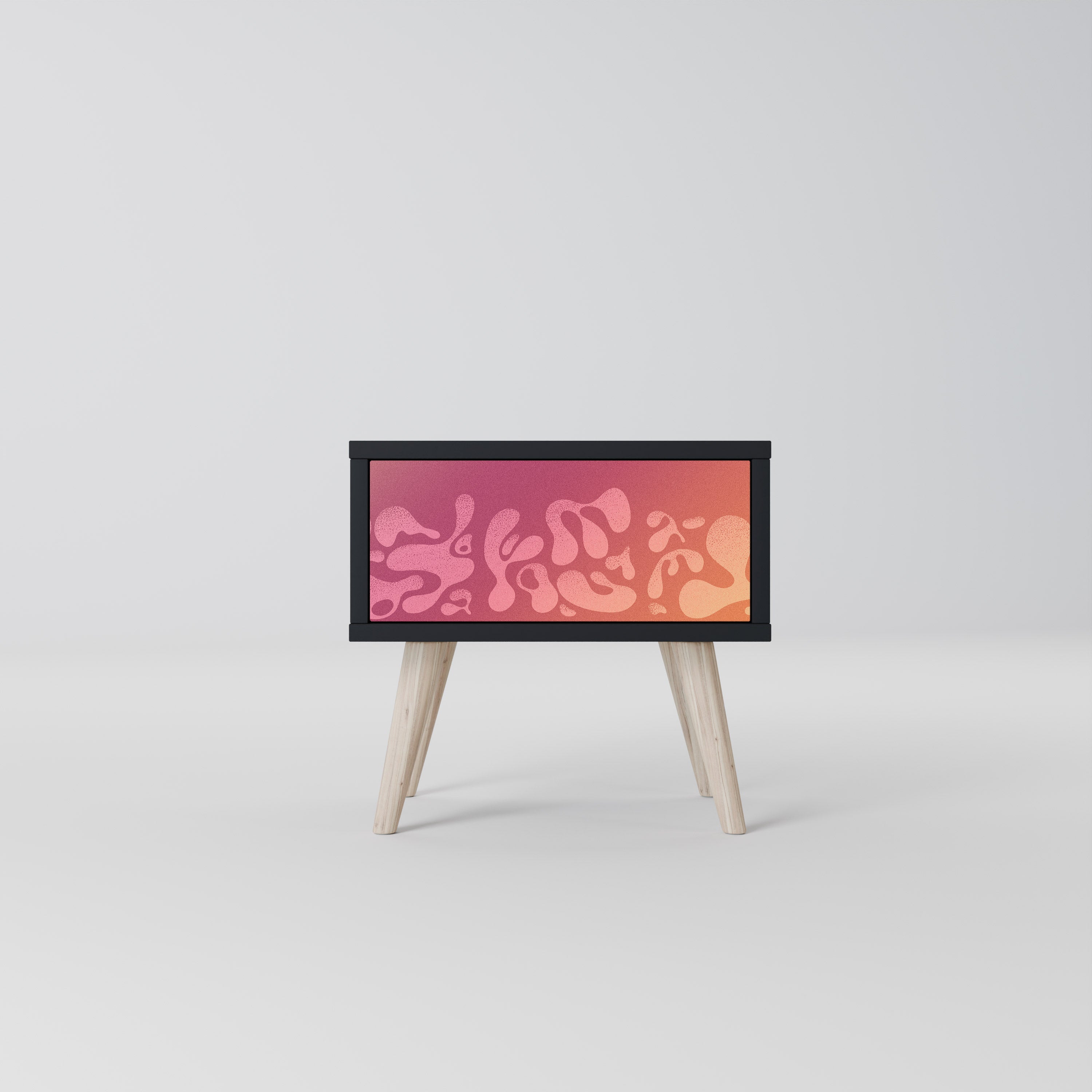 IRREGULAR PINK Mesa de Cabeceira em Acabamento Preto