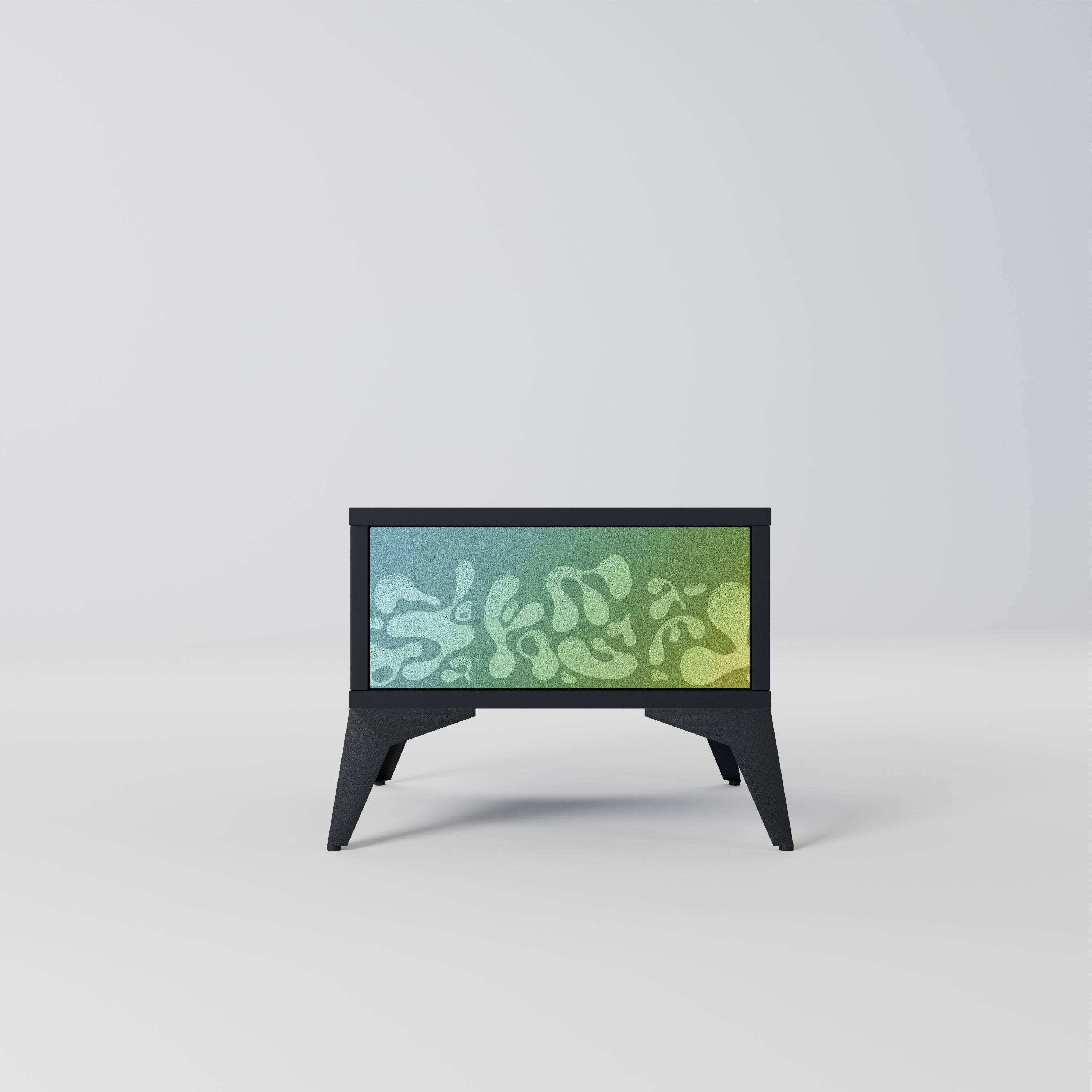 IRREGULAR BLUE Mesa de Cabeceira em Acabamento Preto