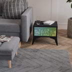 IRREGULAR BLUE Mesa de Cabeceira em Acabamento Preto