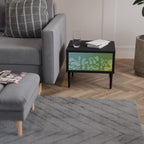 IRREGULAR BLUE Mesa de Cabeceira em Acabamento Preto