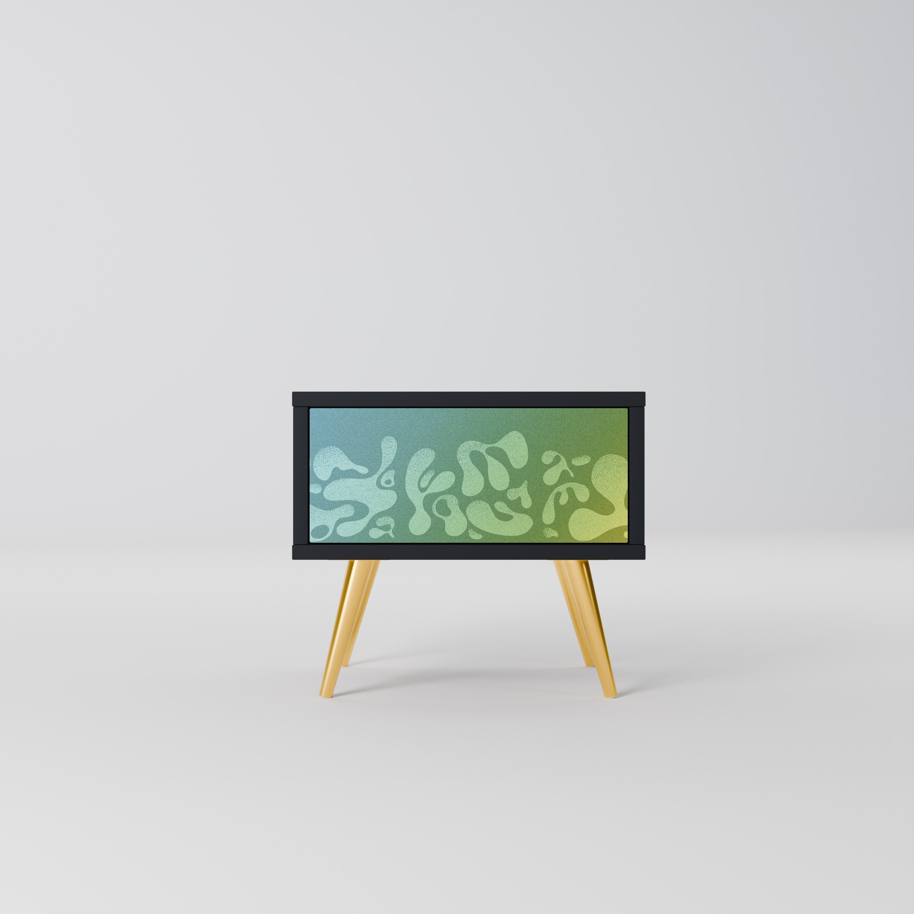 IRREGULAR BLUE Mesa de Cabeceira em Acabamento Preto