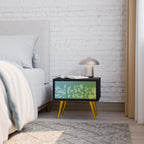 IRREGULAR BLUE Mesa de Cabeceira em Acabamento Preto