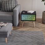 IRREGULAR BLUE Mesa de Cabeceira em Acabamento Preto