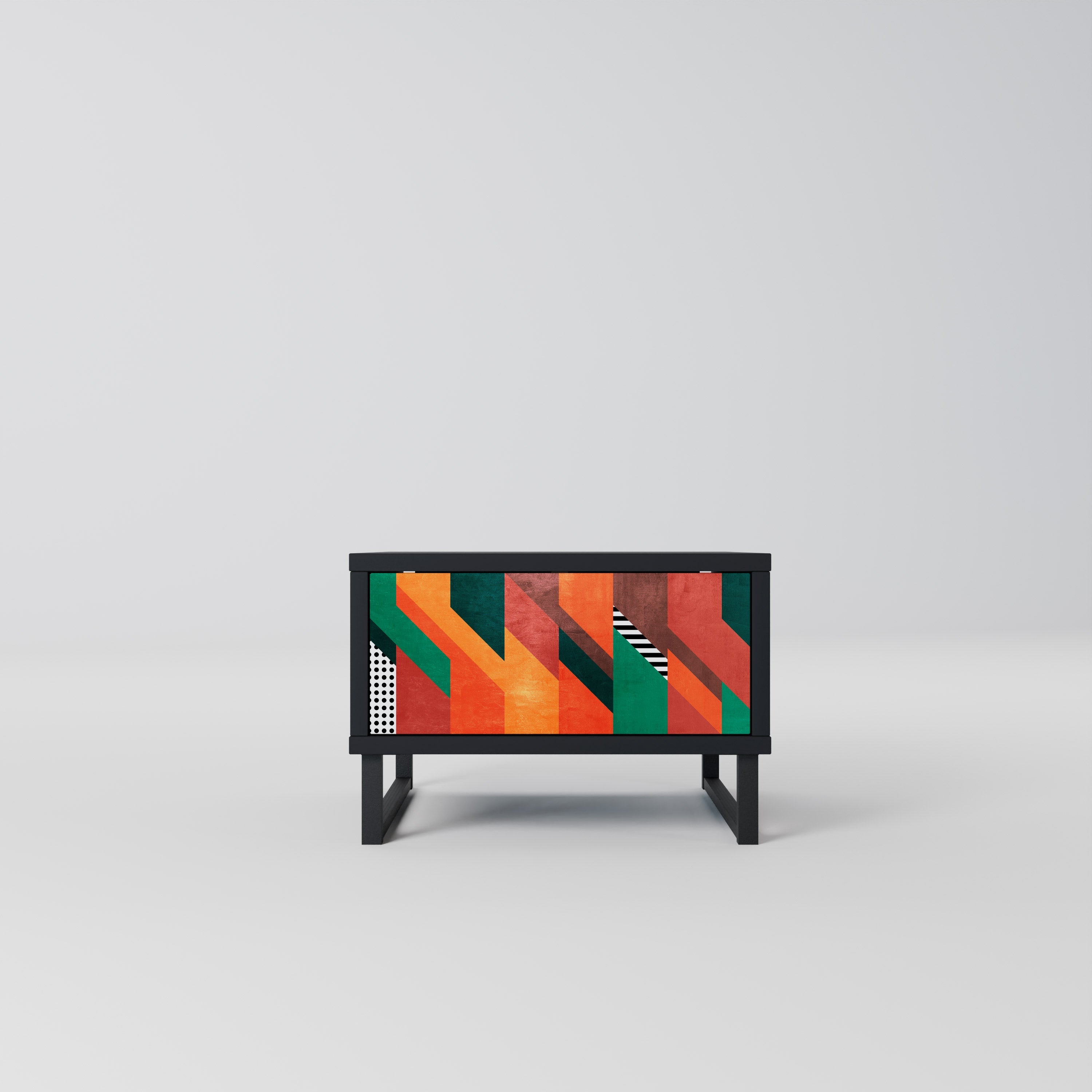 MAKESHIFT ARTISTRY Mesa de Cabeceira em Acabamento Preto