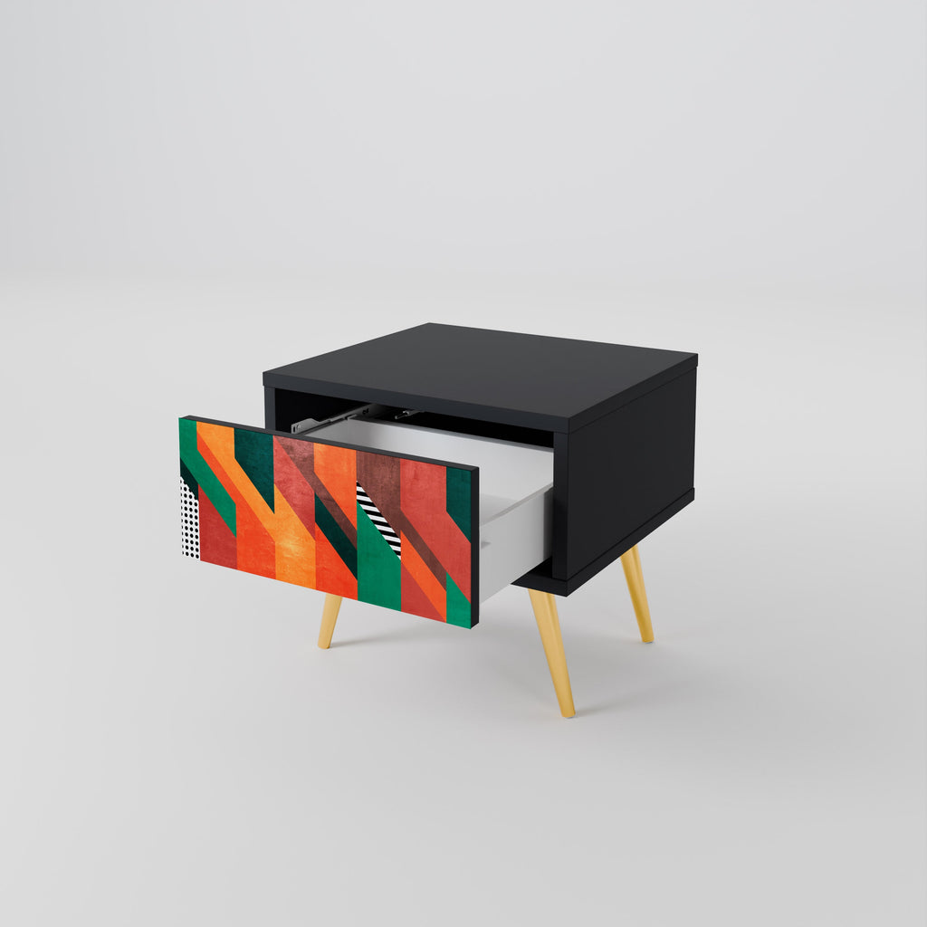 MAKESHIFT ARTISTRY Mesa de Cabeceira em Acabamento Preto