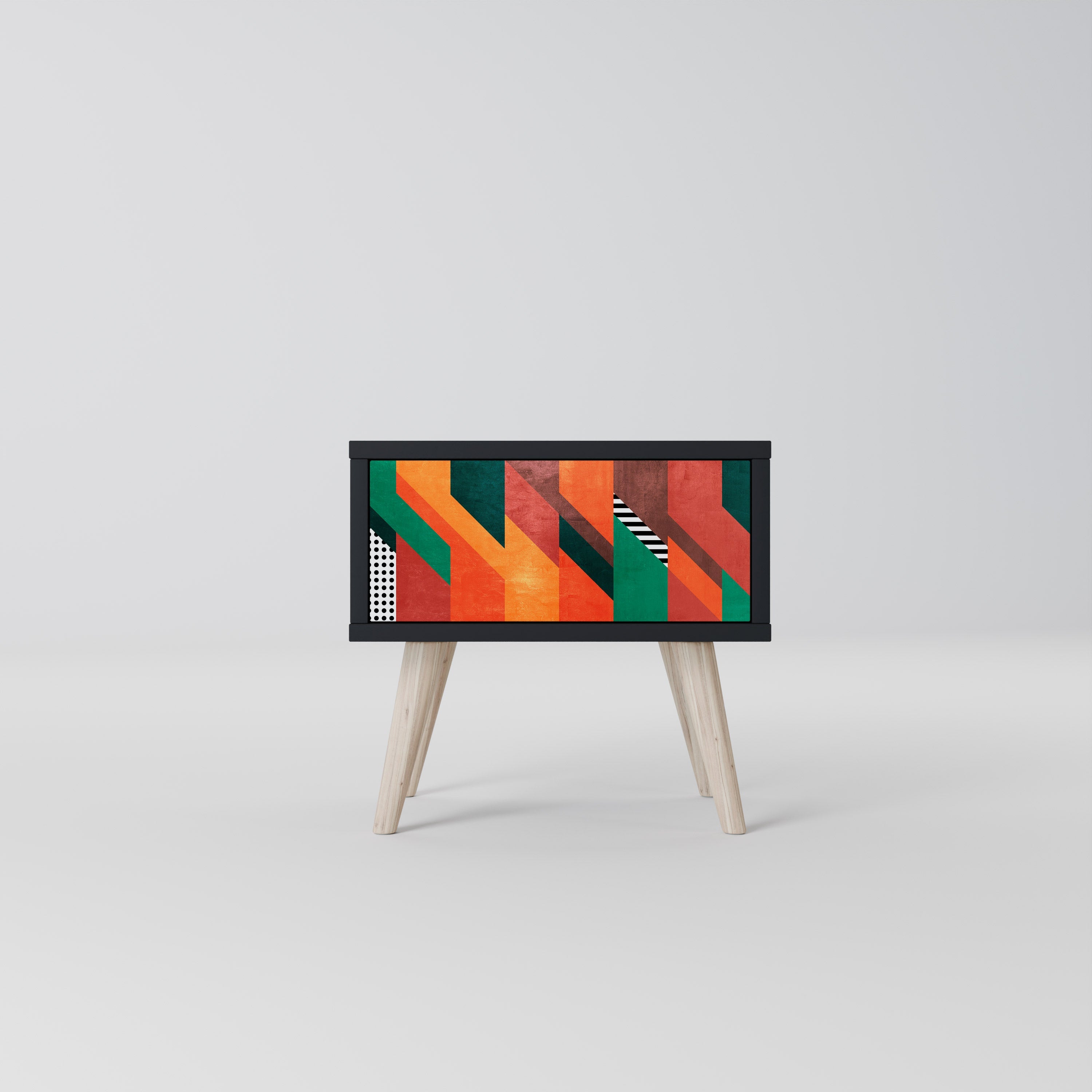 MAKESHIFT ARTISTRY Mesa de Cabeceira em Acabamento Preto