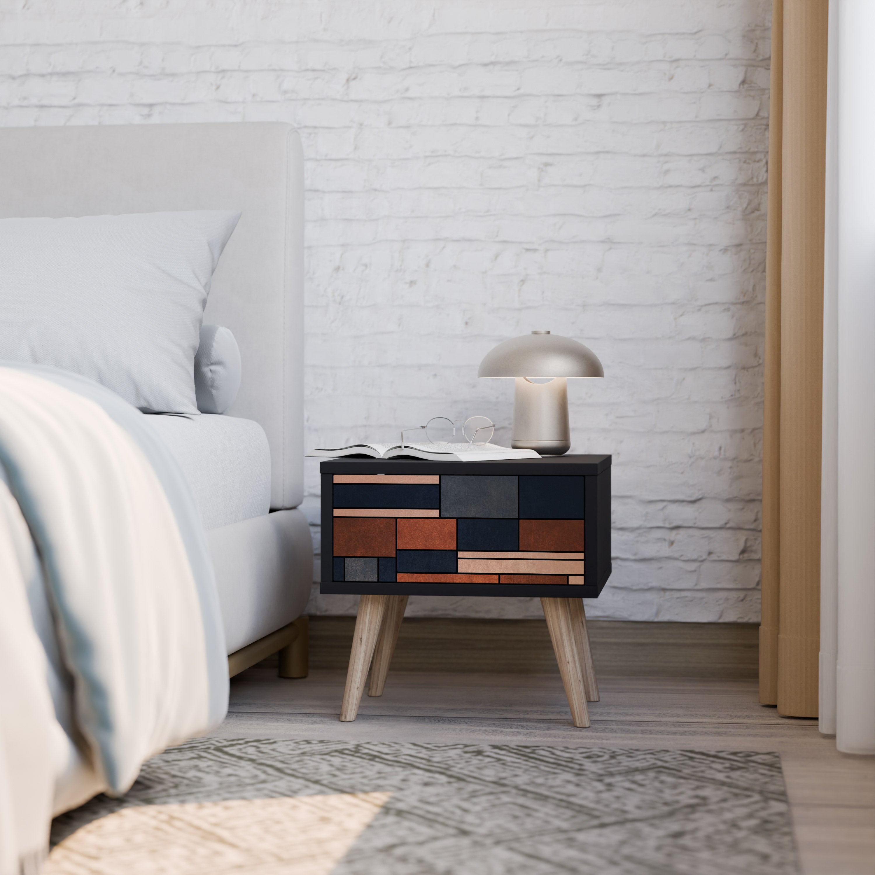 INTREPID FORMATION Mesa de Cabeceira em Acabamento Preto