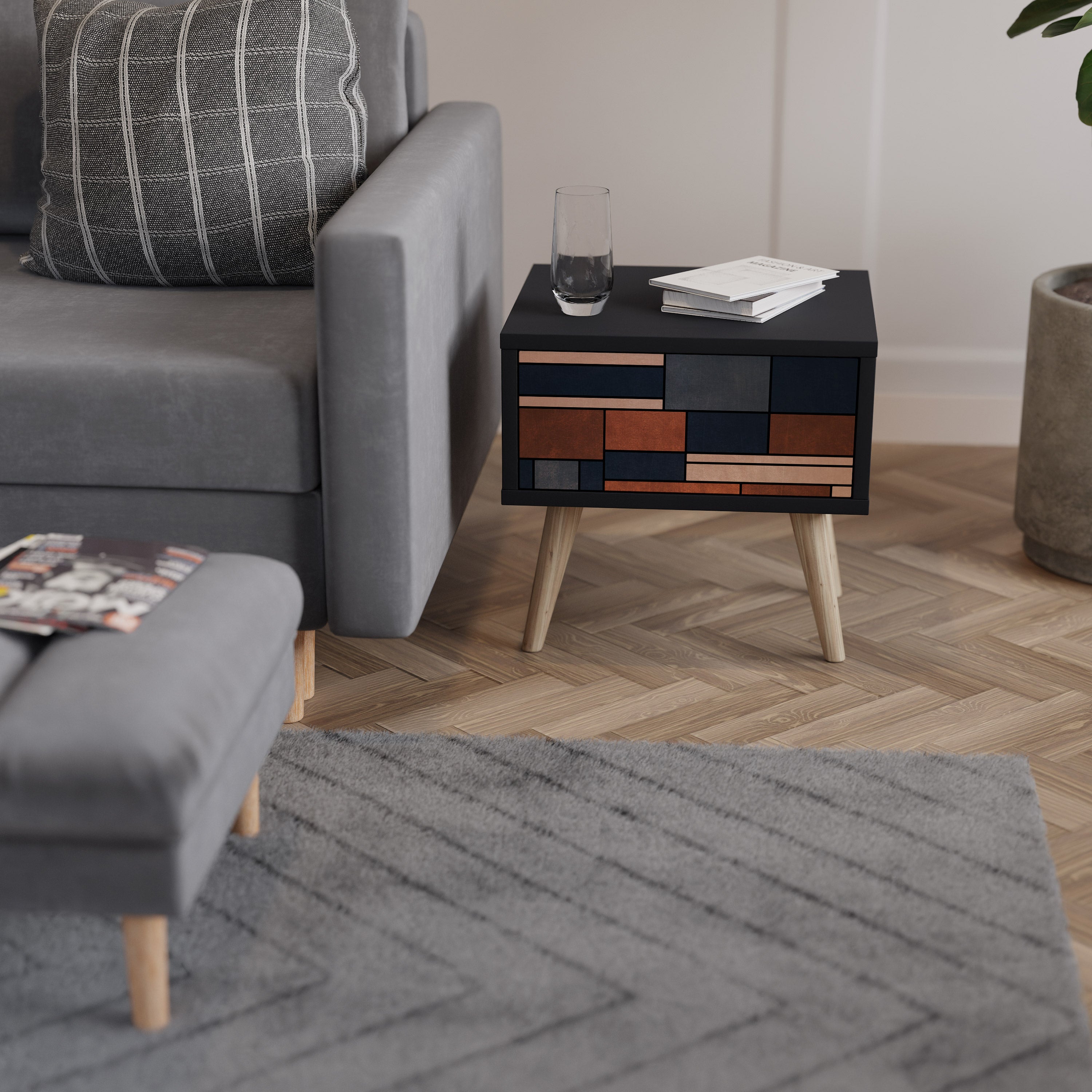 INTREPID FORMATION Mesa de Cabeceira em Acabamento Preto