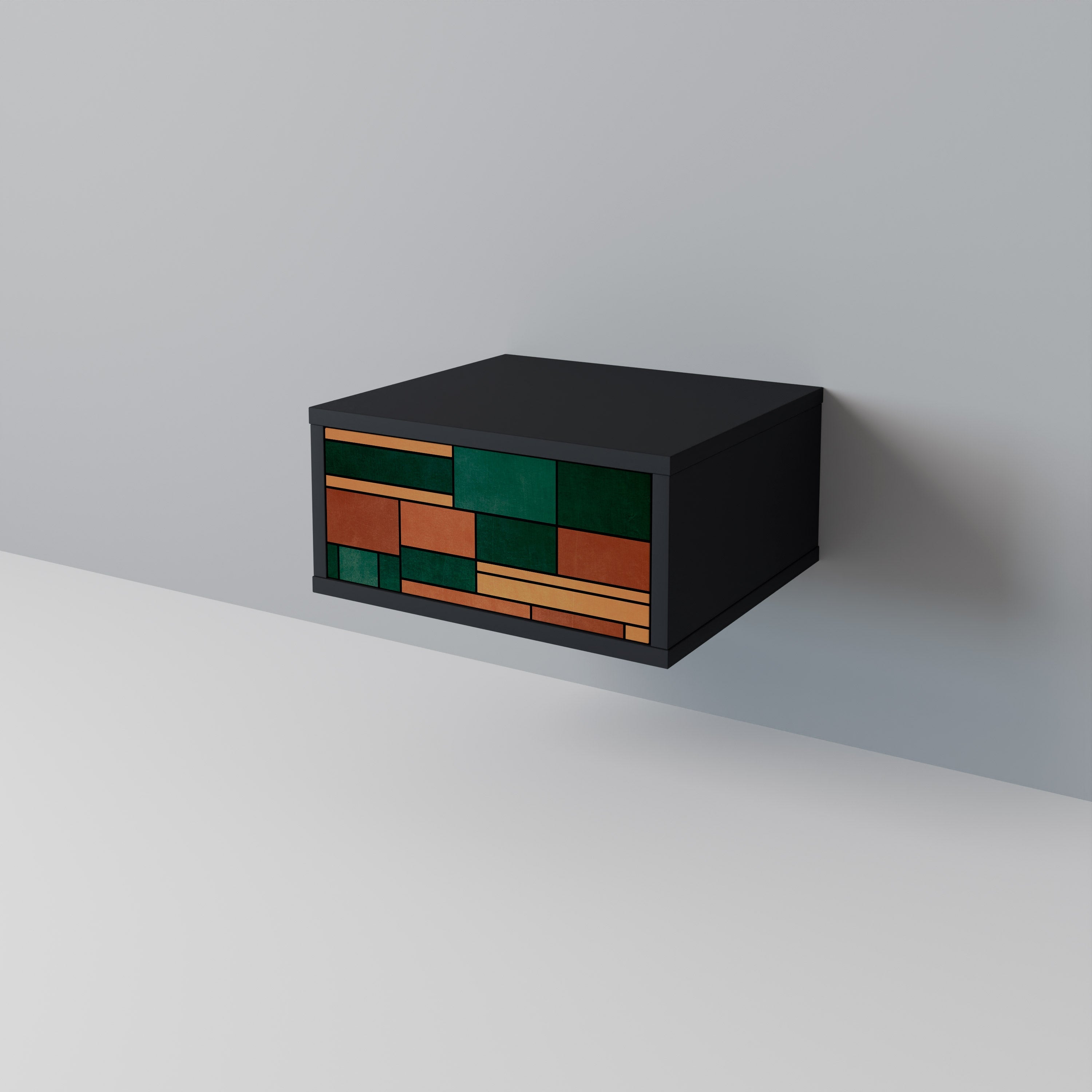 EARTHY FIGURES Mesa de Cabeceira em Acabamento Preto