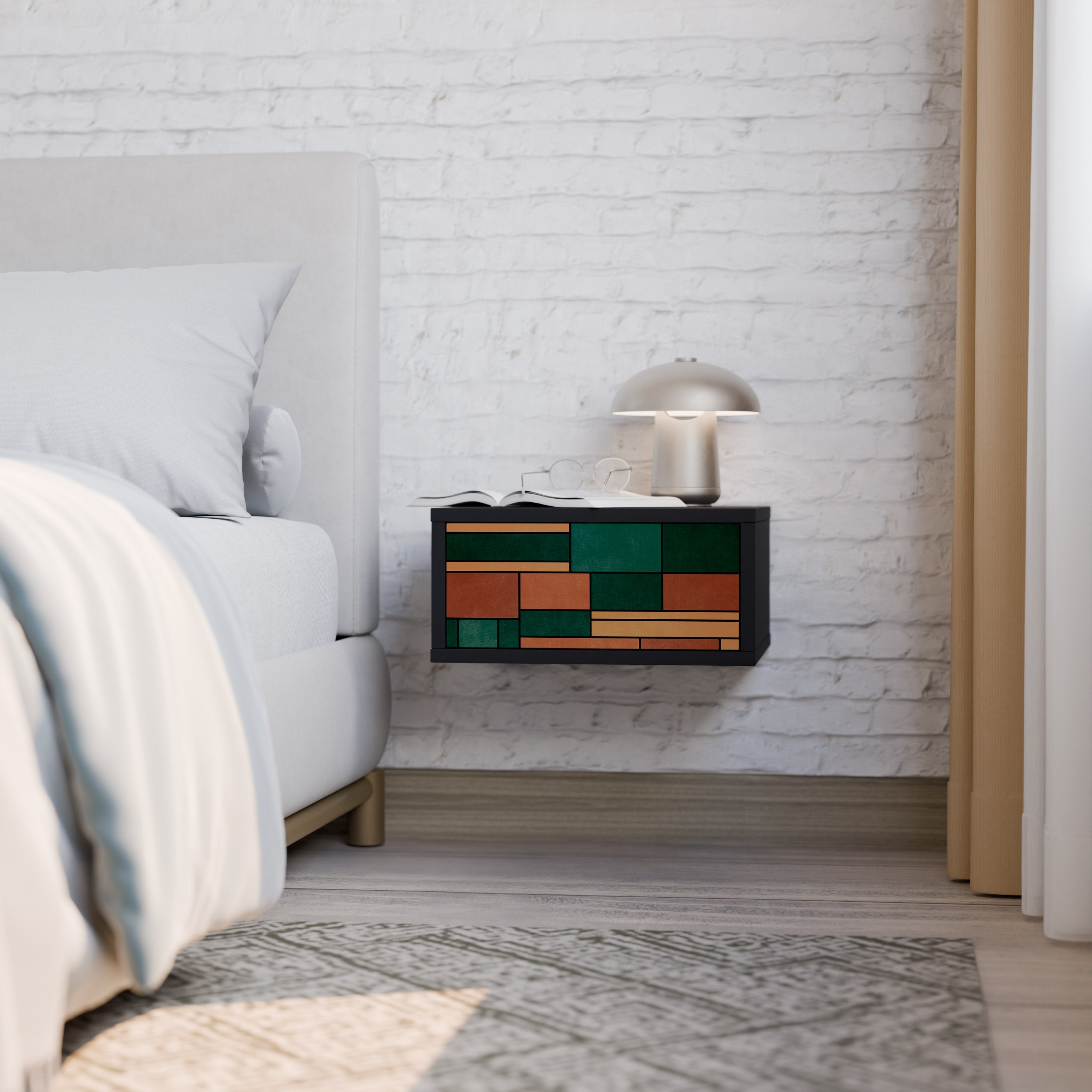 EARTHY FIGURES Mesa de Cabeceira em Acabamento Preto