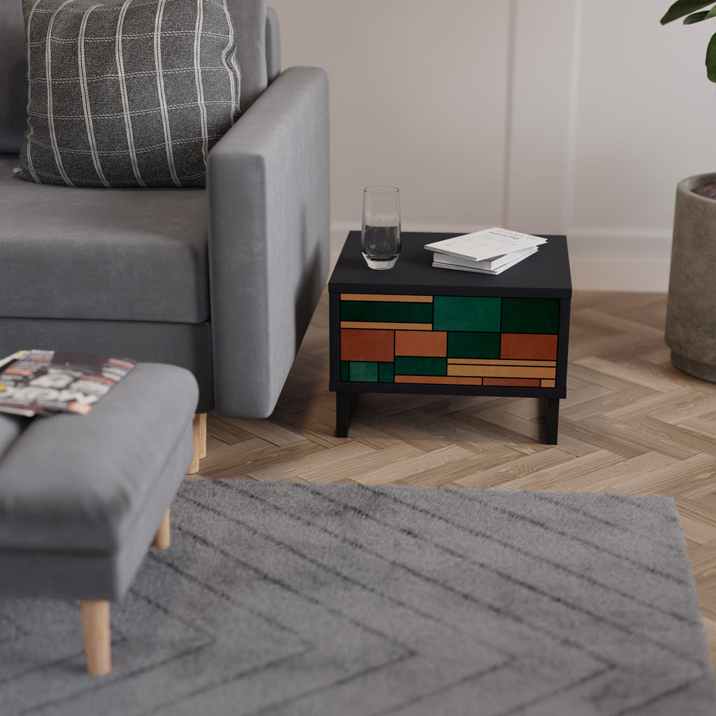 EARTHY FIGURES Mesa de Cabeceira em Acabamento Preto