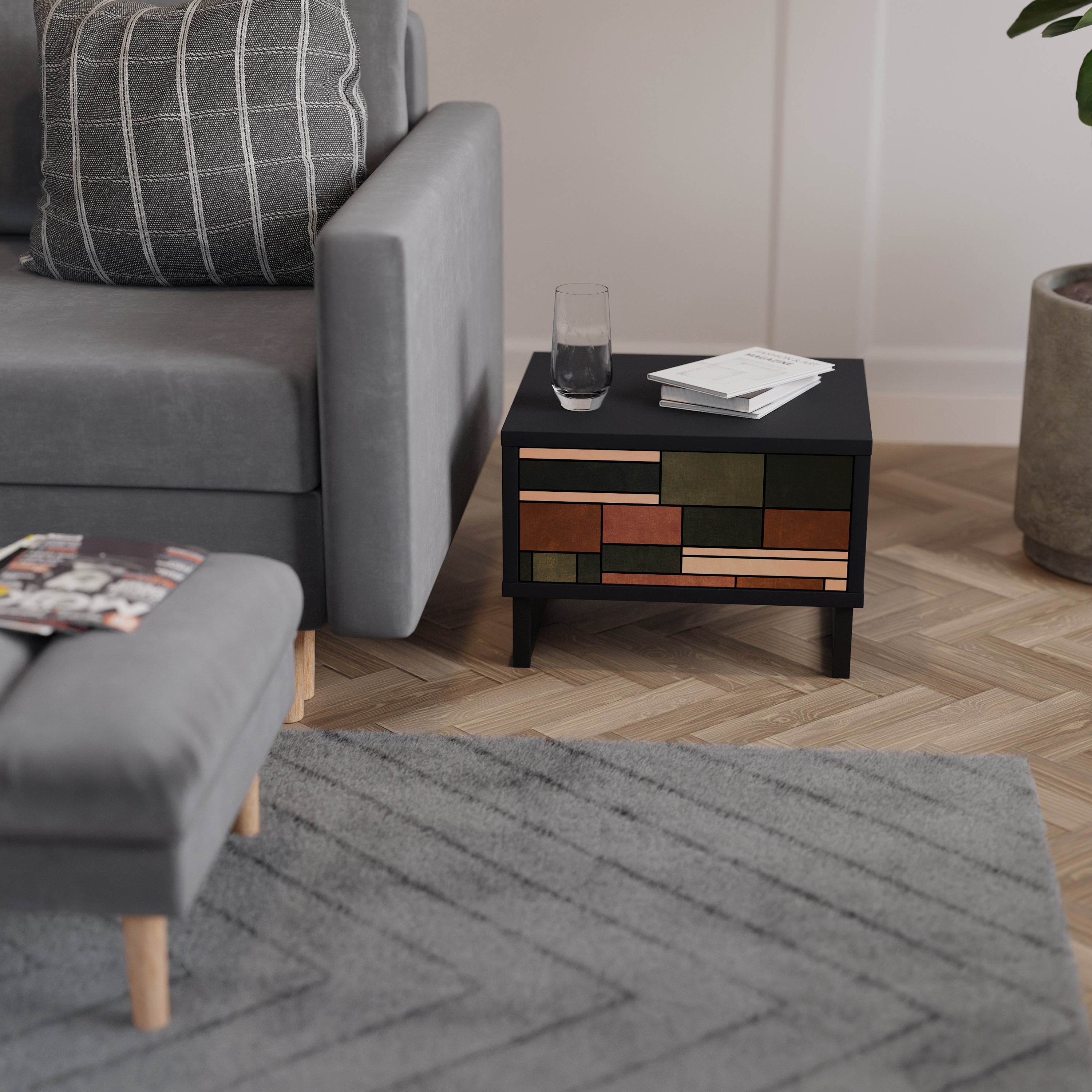 FIGURES OF NATURE Mesa de Cabeceira em Acabamento Preto