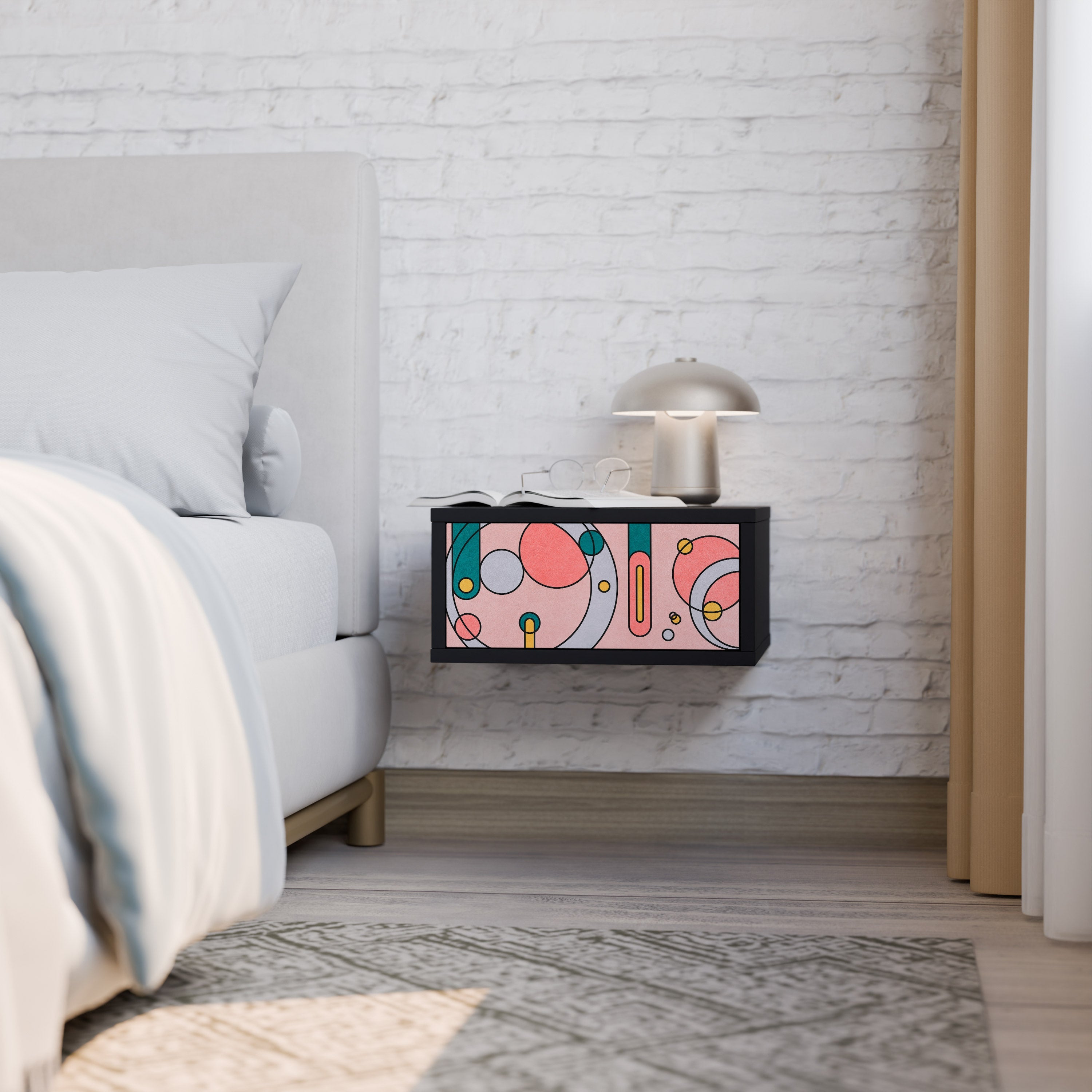 GOSSAMER ECHOES Mesa de Cabeceira em Acabamento Preto